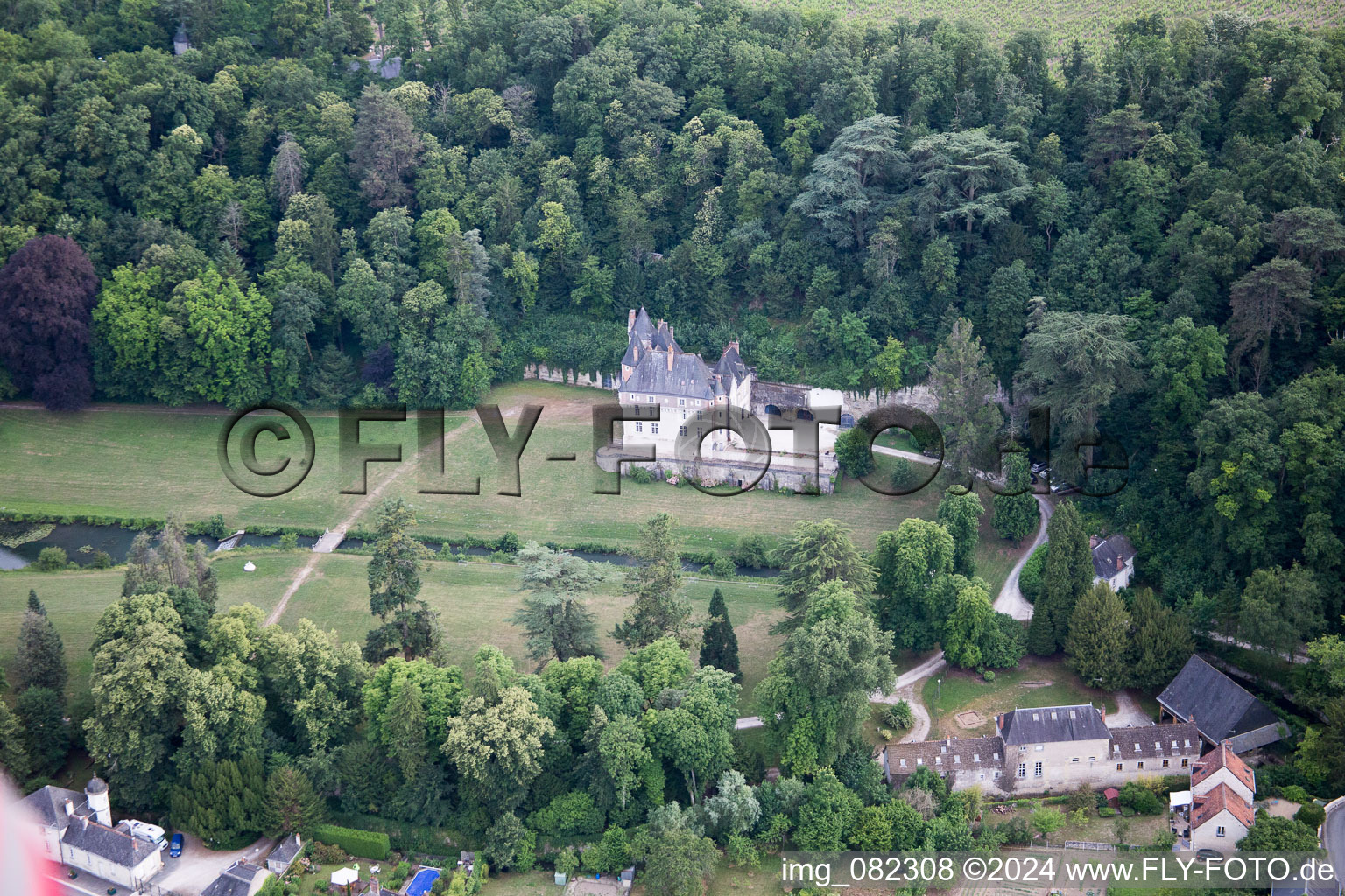 Pocé-sur-Cisse in the state Indre et Loire, France out of the air