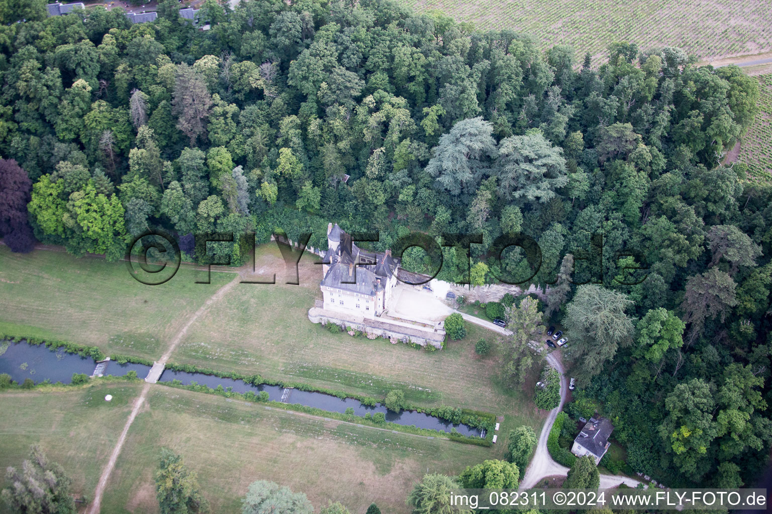 Pocé-sur-Cisse in the state Indre et Loire, France from the plane