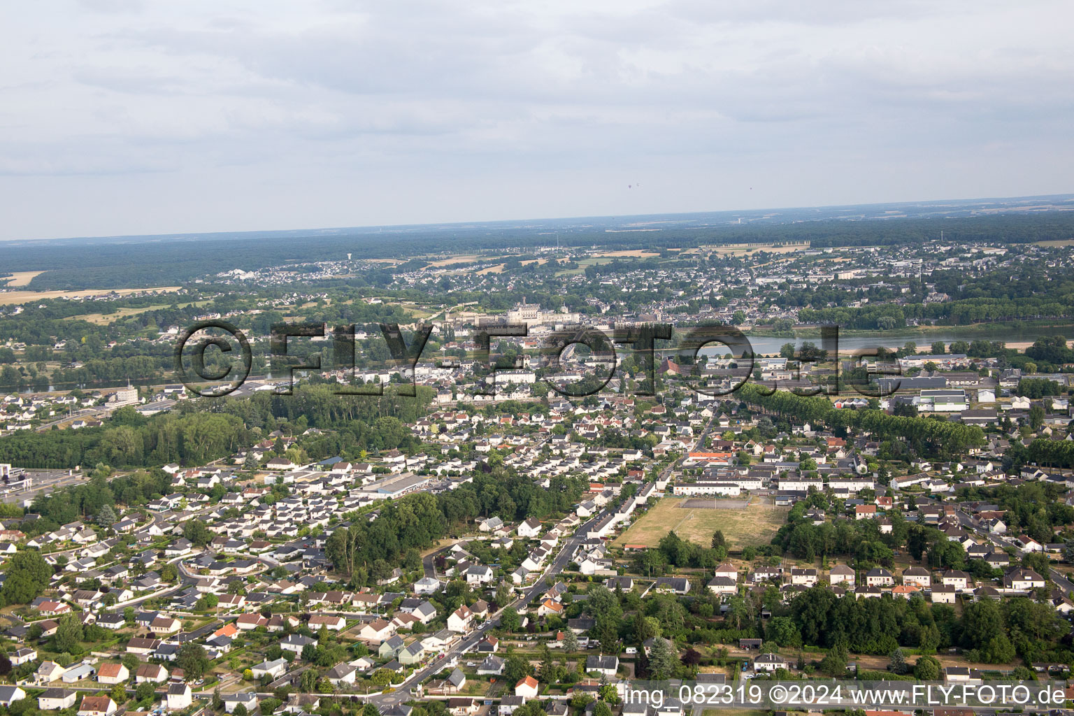 Aerial photograpy of Nazelles-Négron in the state Indre et Loire, France