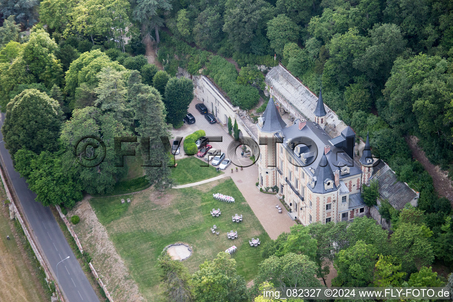 Bird's eye view of Nazelles-Négron in the state Indre et Loire, France