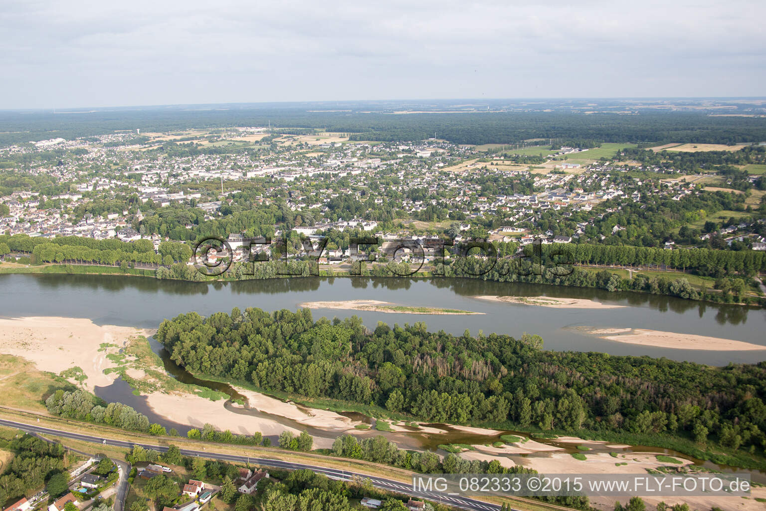 Oblique view of Amboise in the state Indre et Loire, France