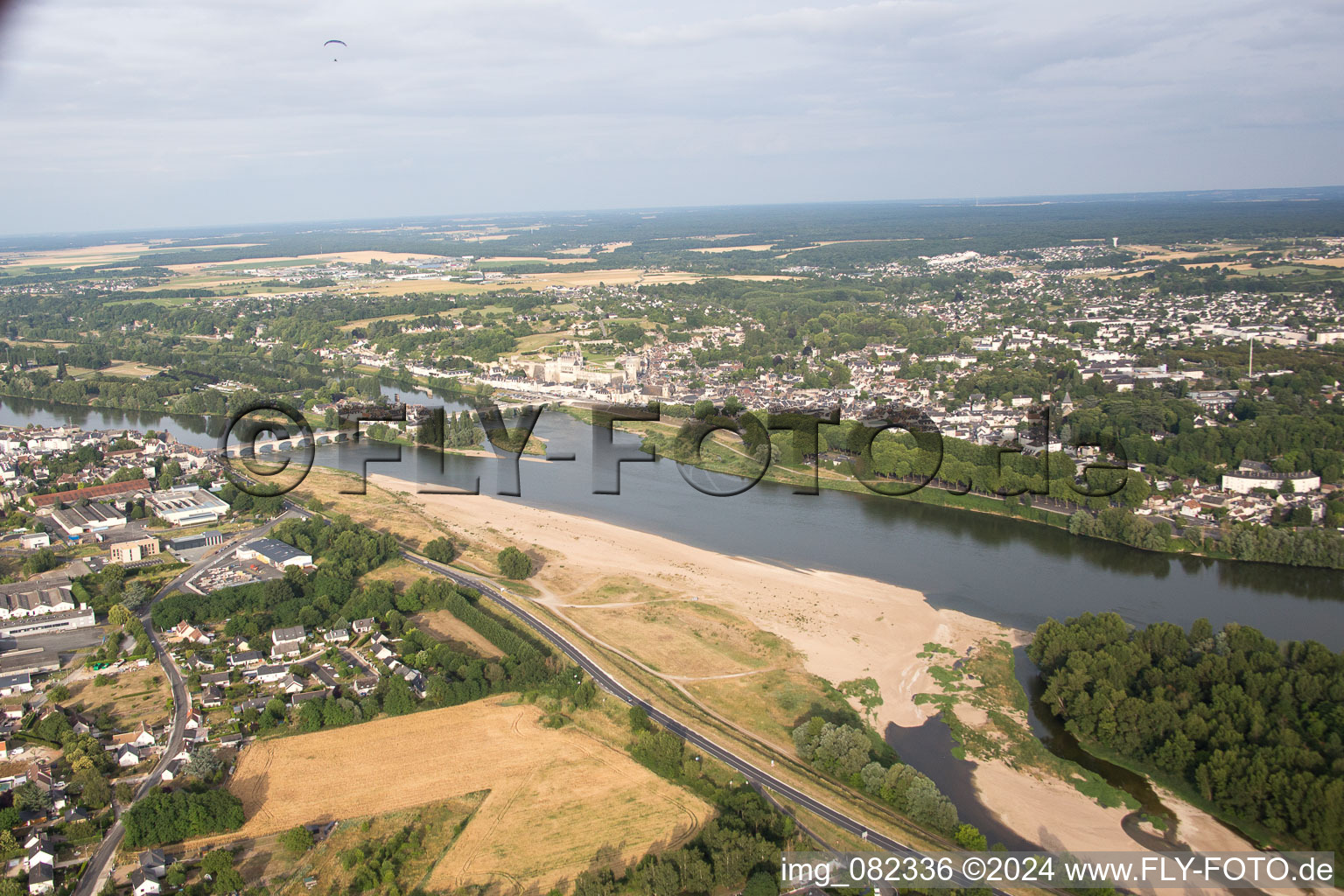 Amboise in the state Indre et Loire, France seen from above