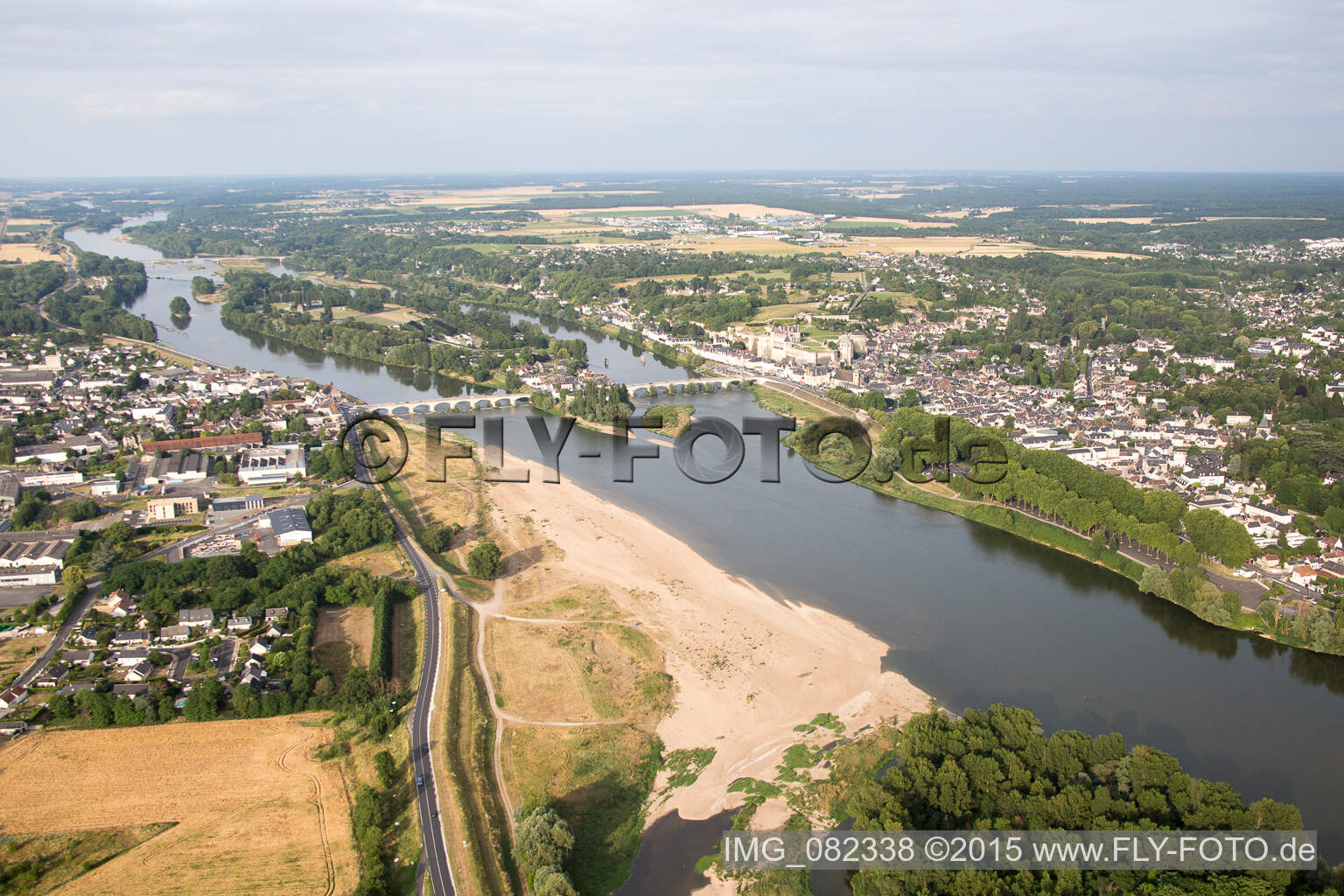 Bird's eye view of Amboise in the state Indre et Loire, France