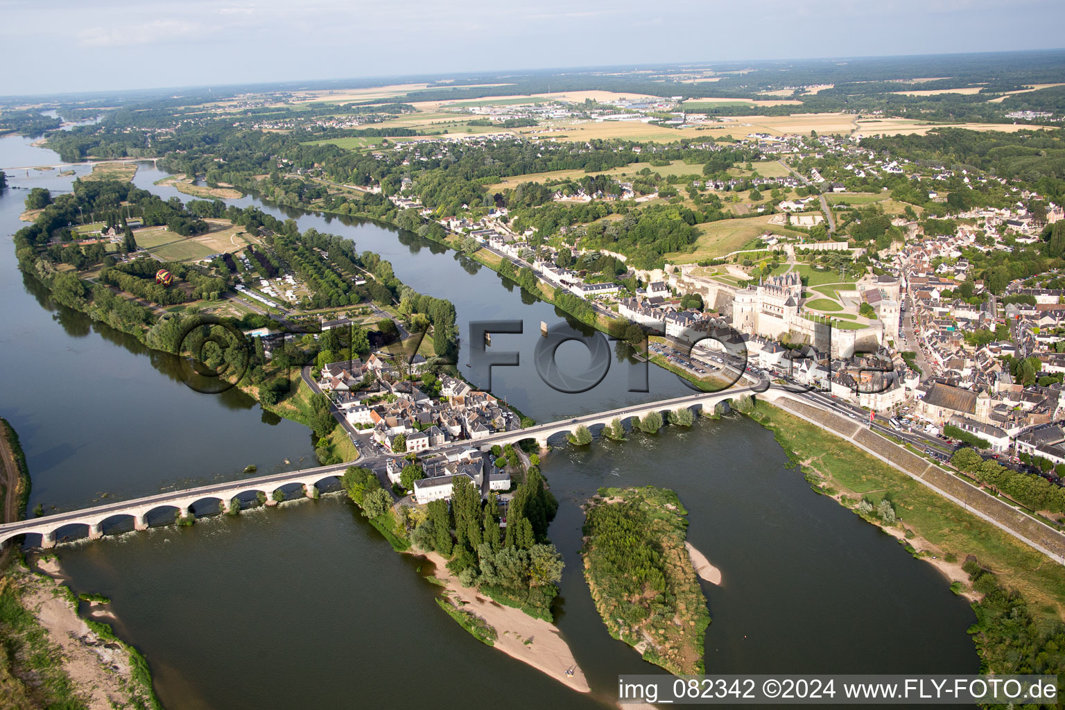 Oblique view of District Nord-Nord Est in Amboise in the state Indre et Loire, France