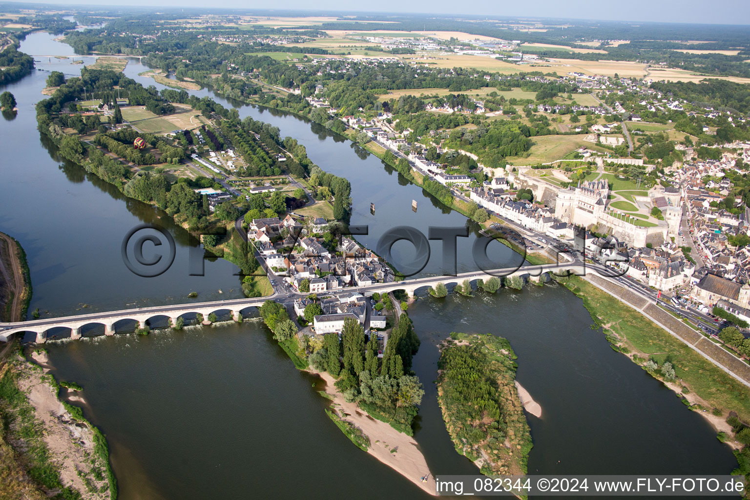 District Nord-Nord Est in Amboise in the state Indre et Loire, France from above