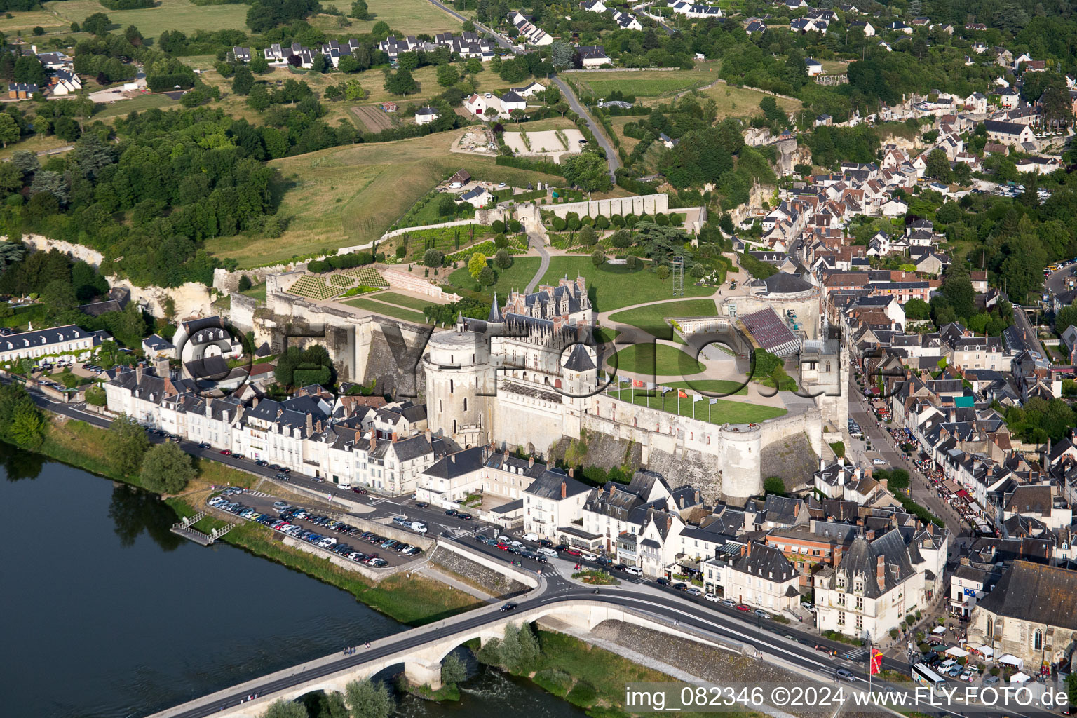 Castle of Schloss Chateau Royal d'Amboise in Amboise in Centre-Val de Loire, France