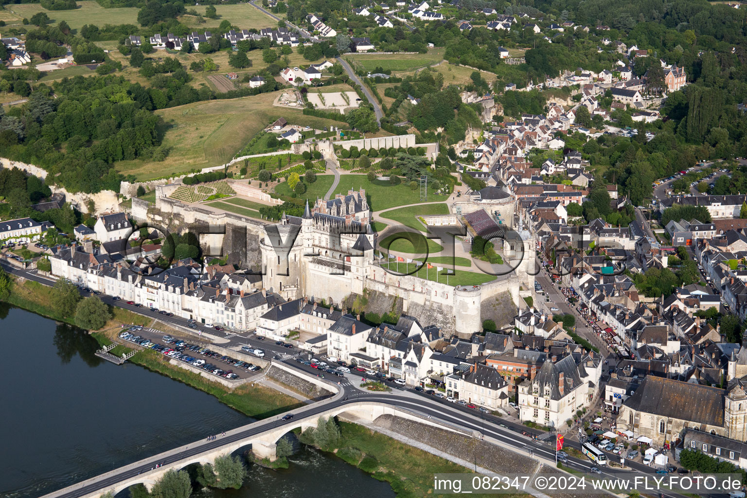 District Nord-Nord Est in Amboise in the state Indre et Loire, France seen from above