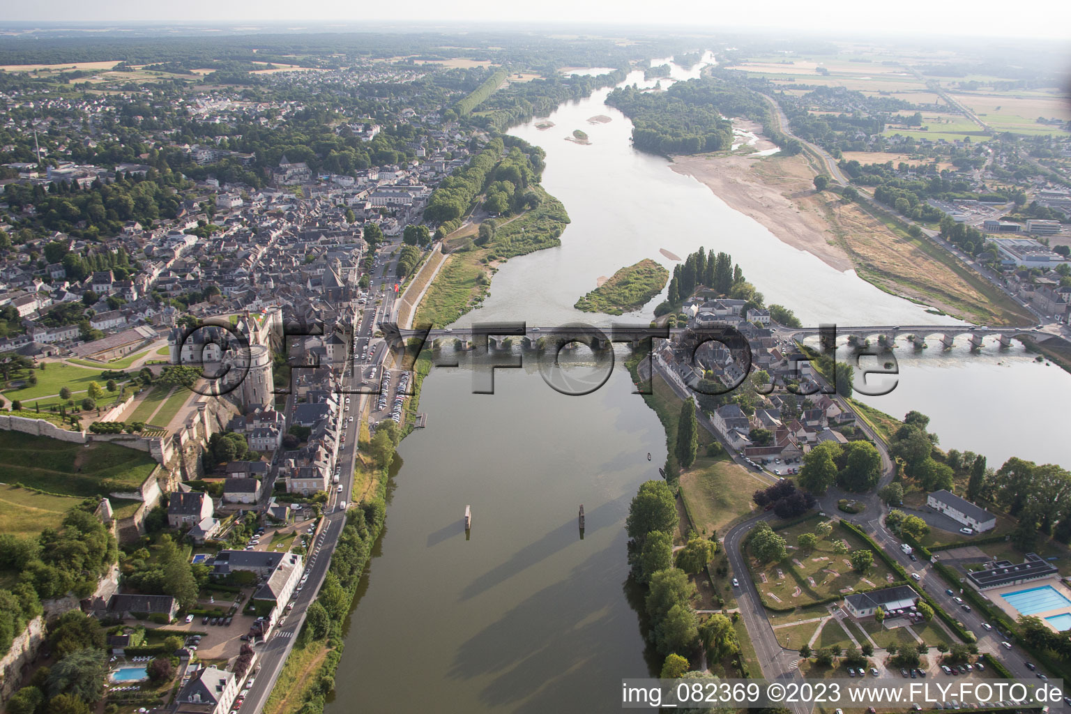 Drone image of Amboise in the state Indre et Loire, France