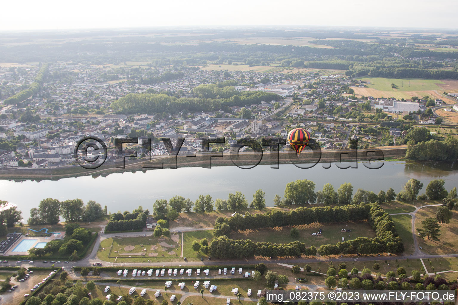 Aerial photograpy of Amboise in the state Indre et Loire, France