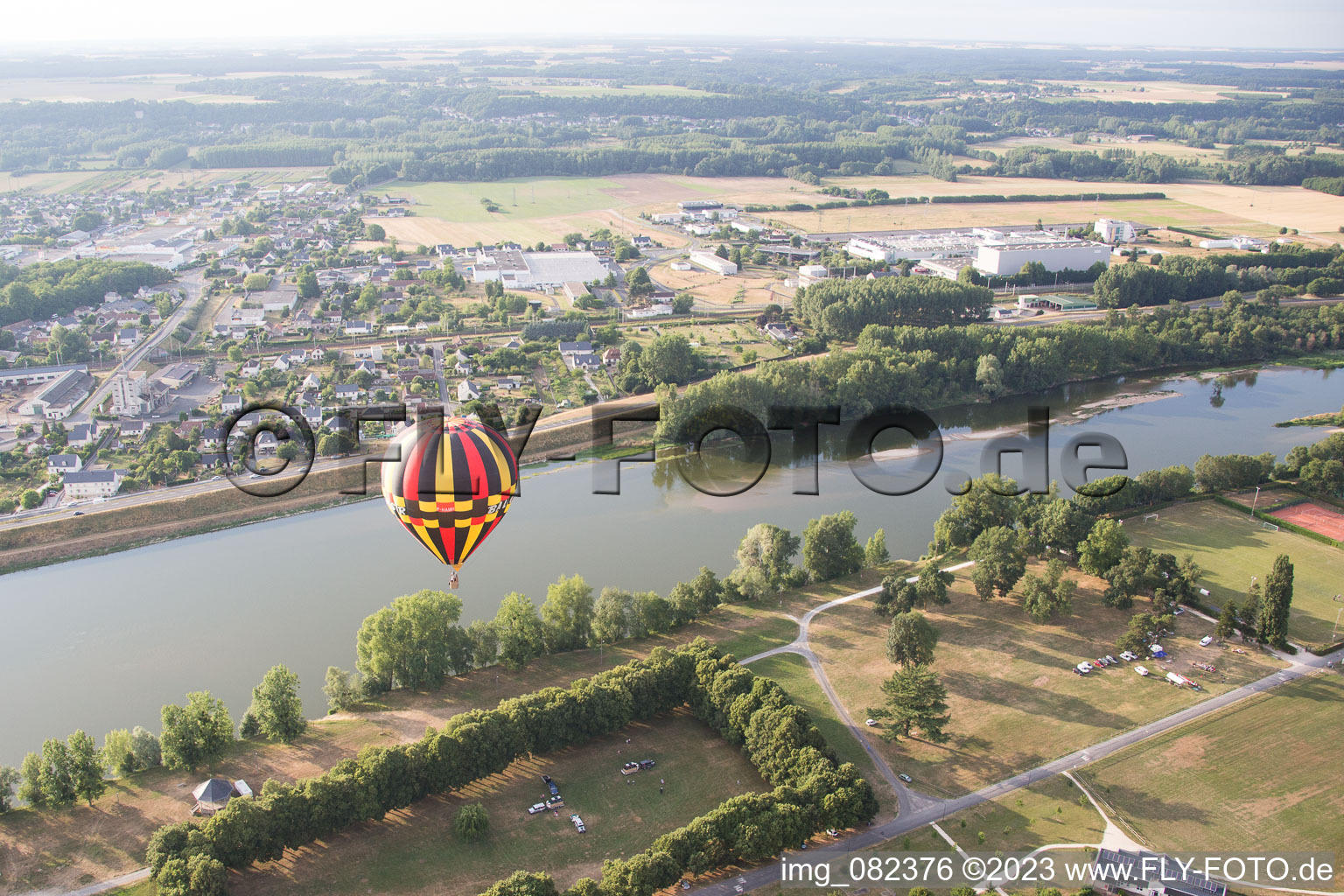 Oblique view of Amboise in the state Indre et Loire, France