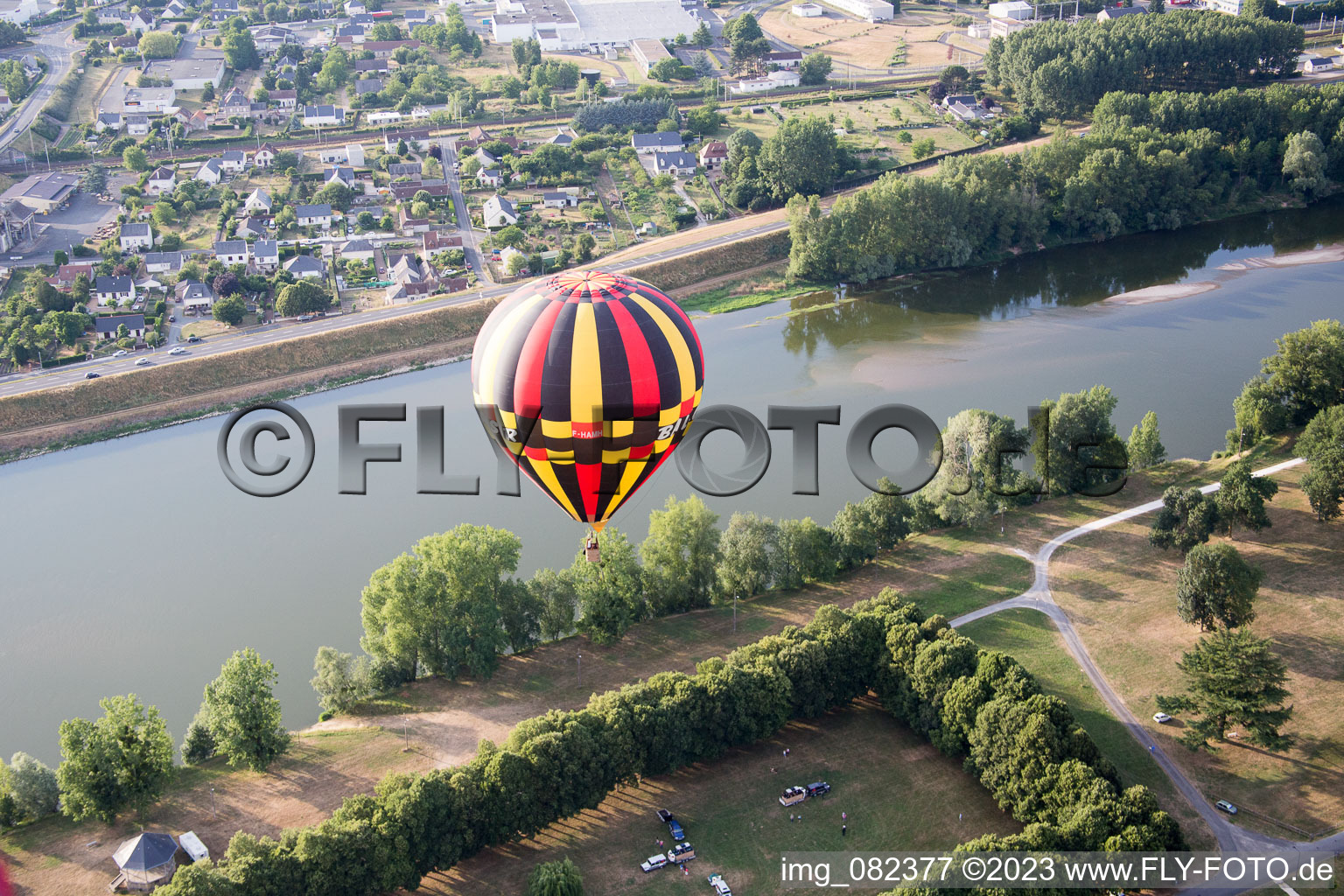 Amboise in the state Indre et Loire, France from above