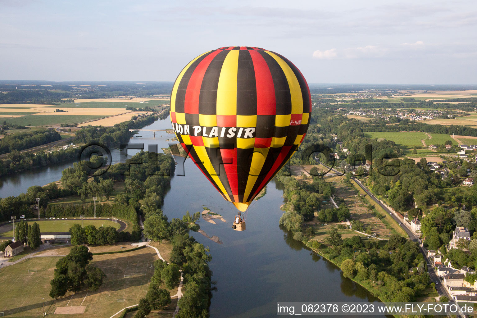 Amboise in the state Indre et Loire, France from a drone