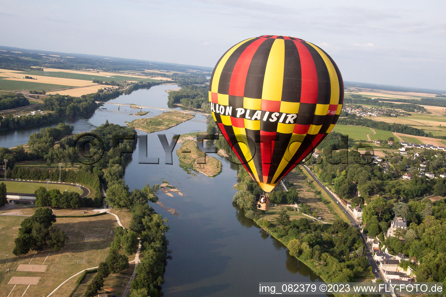 Amboise in the state Indre et Loire, France seen from a drone