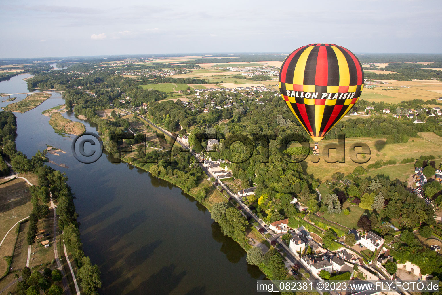 Bird's eye view of Amboise in the state Indre et Loire, France