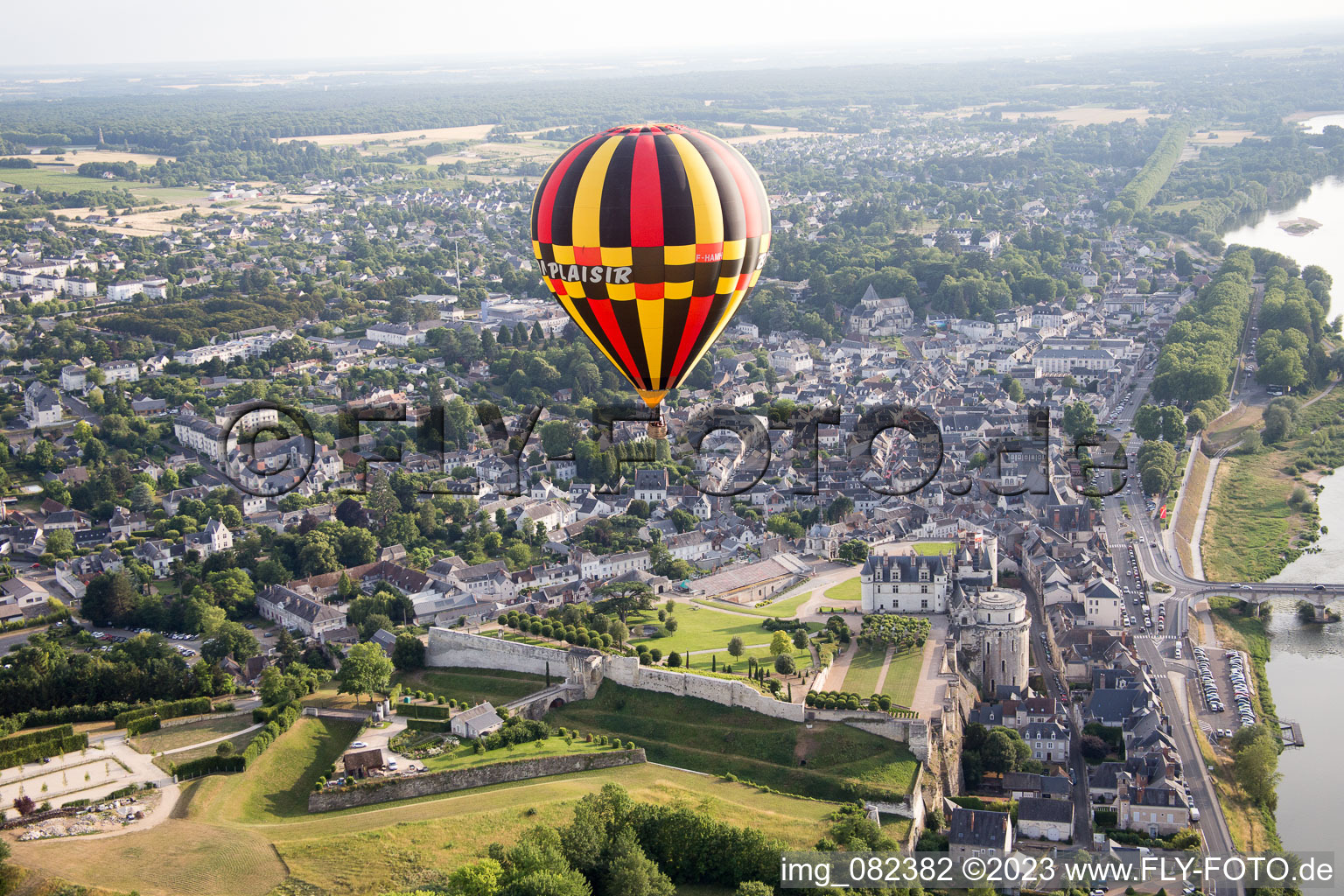 Amboise in the state Indre et Loire, France viewn from the air