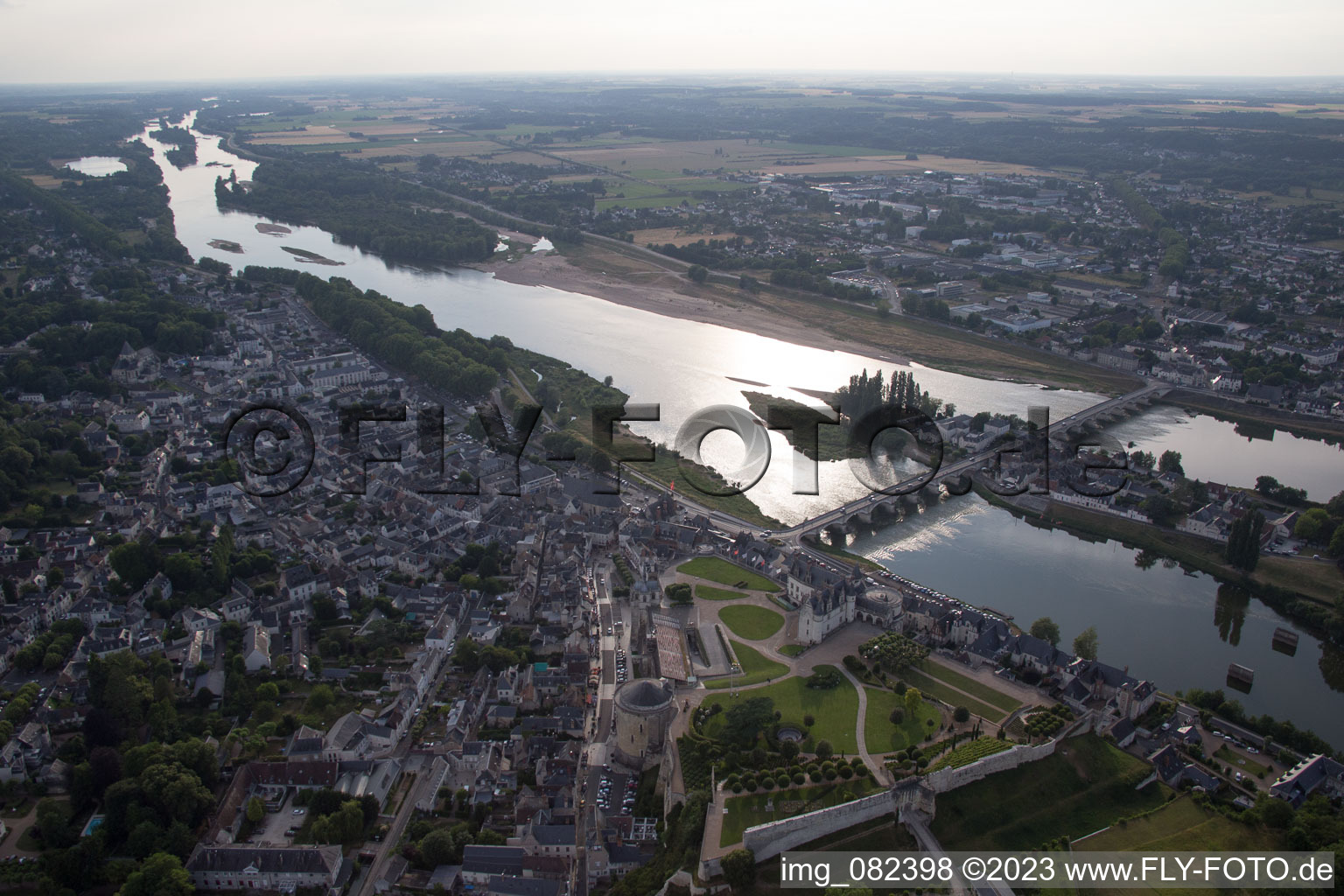 Bird's eye view of Amboise in the state Indre et Loire, France