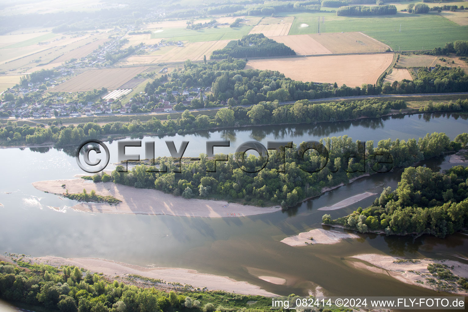 Oblique view of Limeray in the state Indre et Loire, France