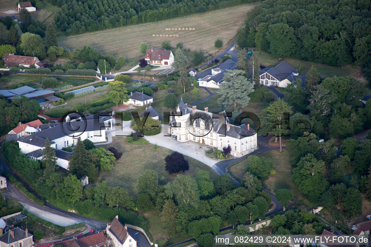 Aerial view of Rilly-sur-Loire in the state Loir et Cher, France