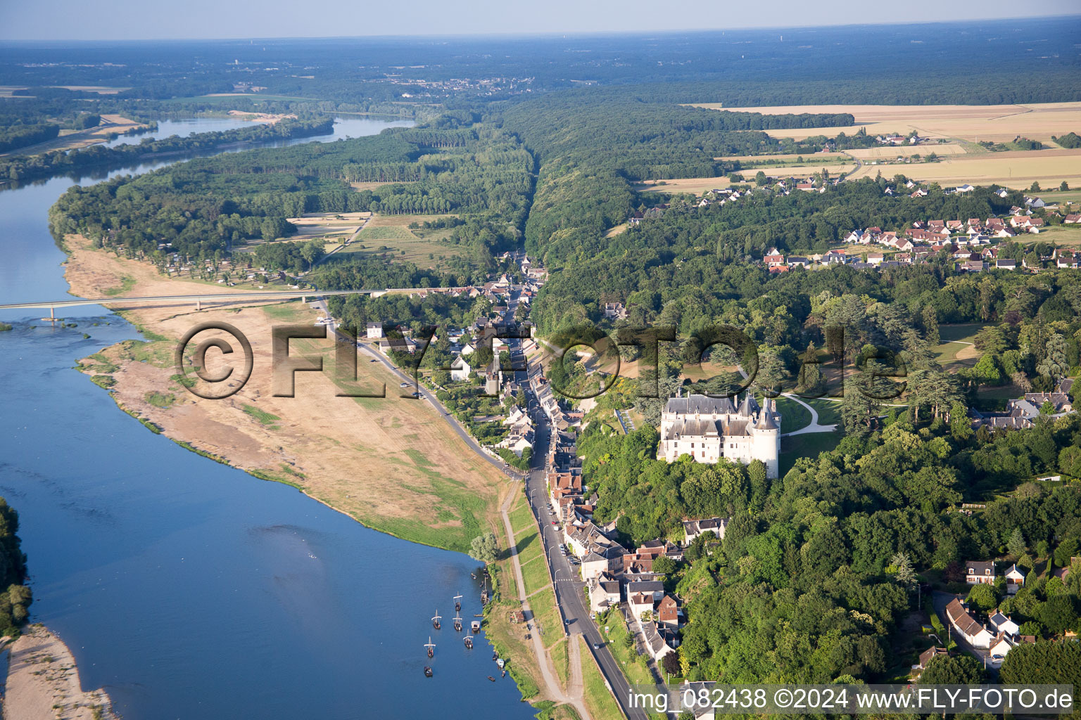 Chaumont-sur-Loire in the state Loir et Cher, France seen from above