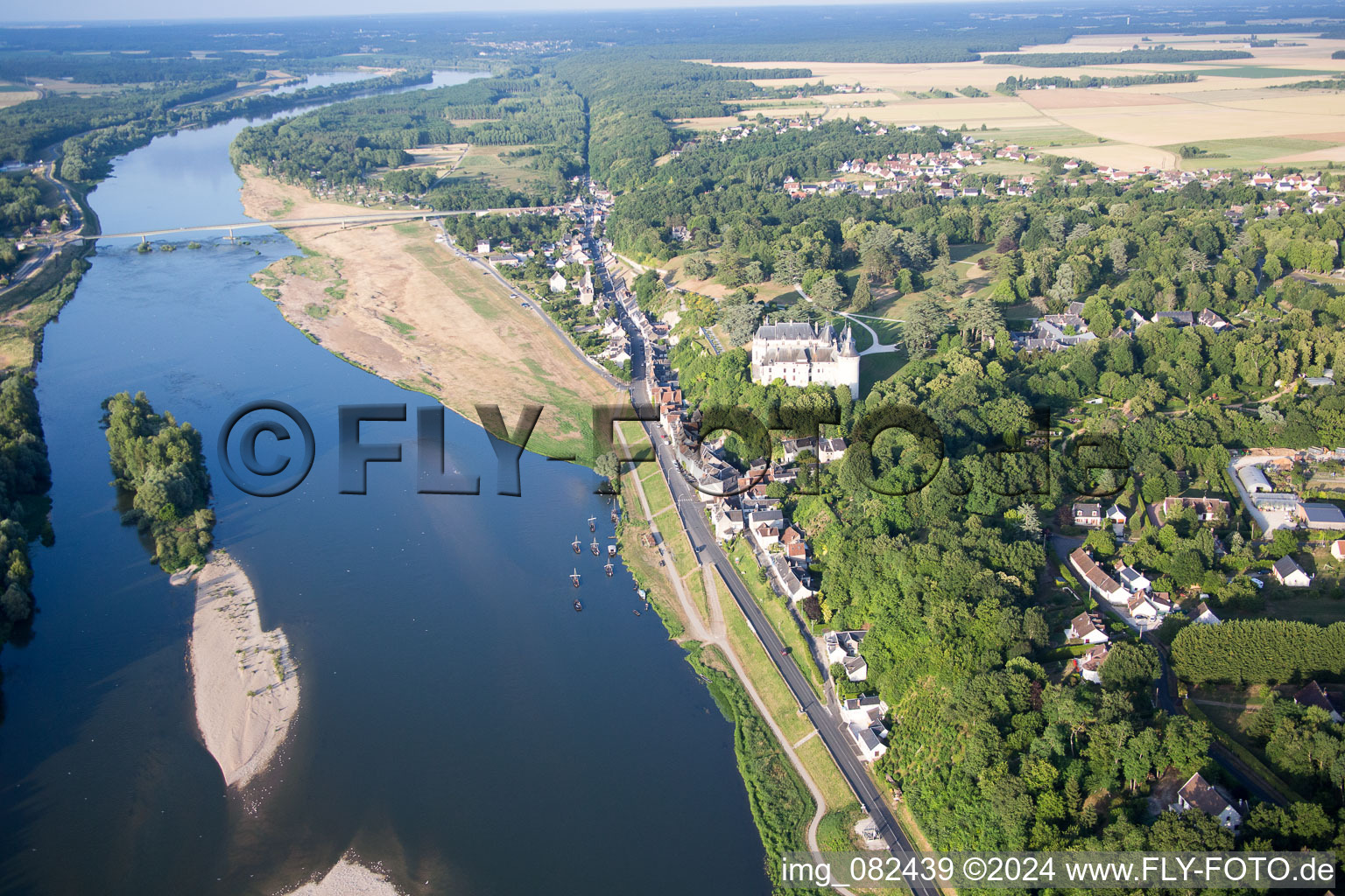 Chaumont-sur-Loire in the state Loir et Cher, France from the plane