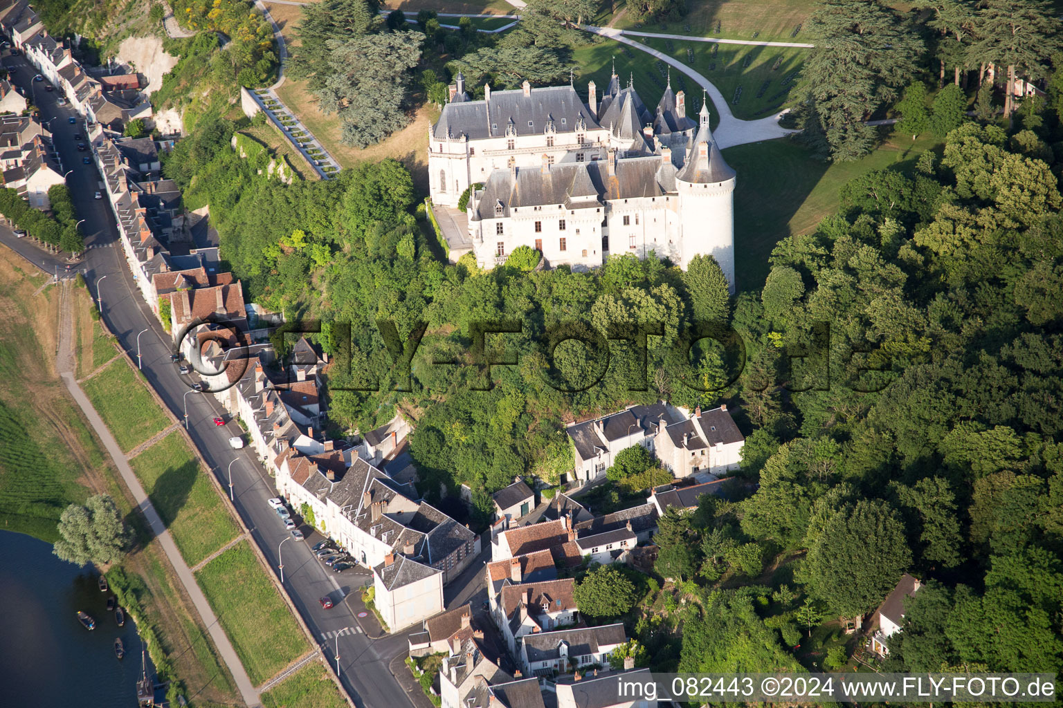 Chaumont-sur-Loire in the state Loir et Cher, France viewn from the air