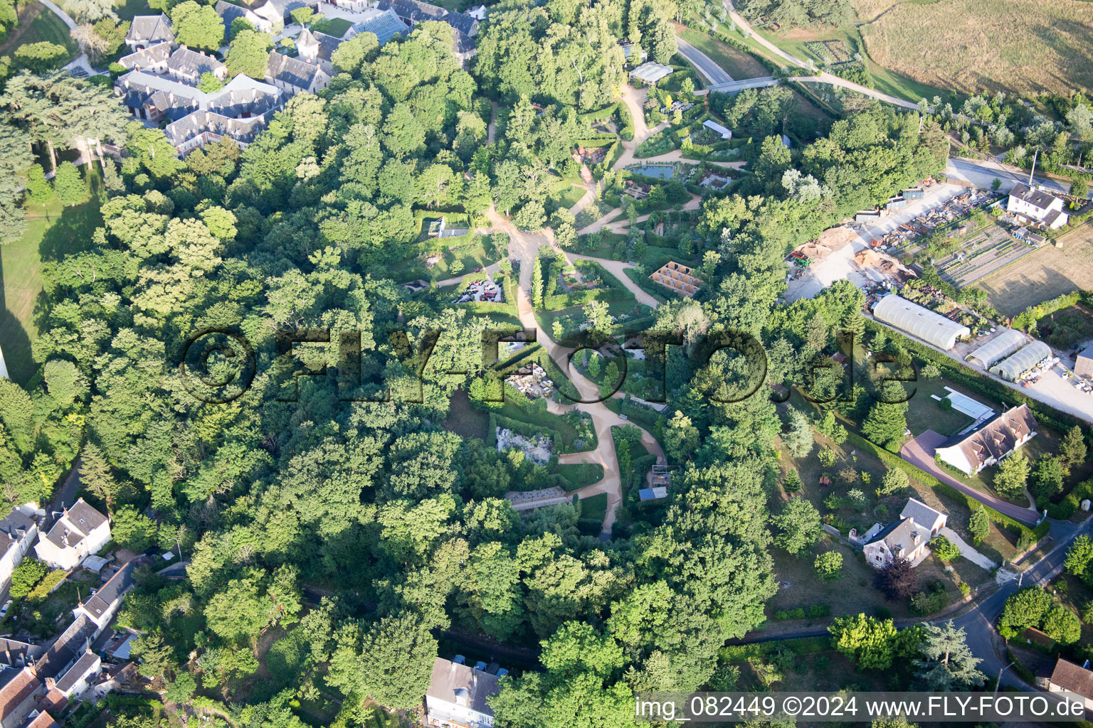 Chaumont-sur-Loire in the state Loir et Cher, France from a drone