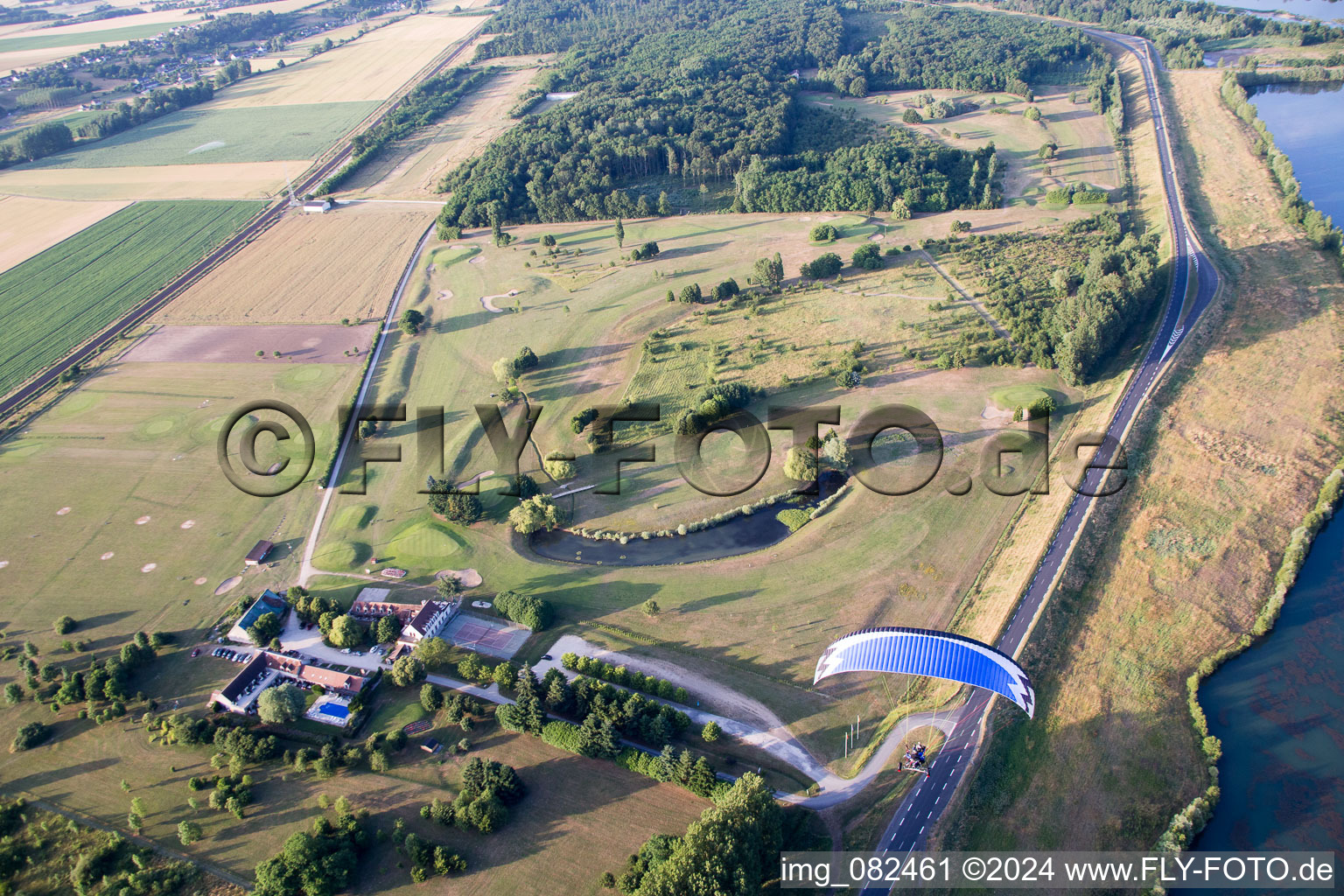 Aerial view of Golf de la carte in Chouzy-sur-Cisse in the state Loir et Cher, France