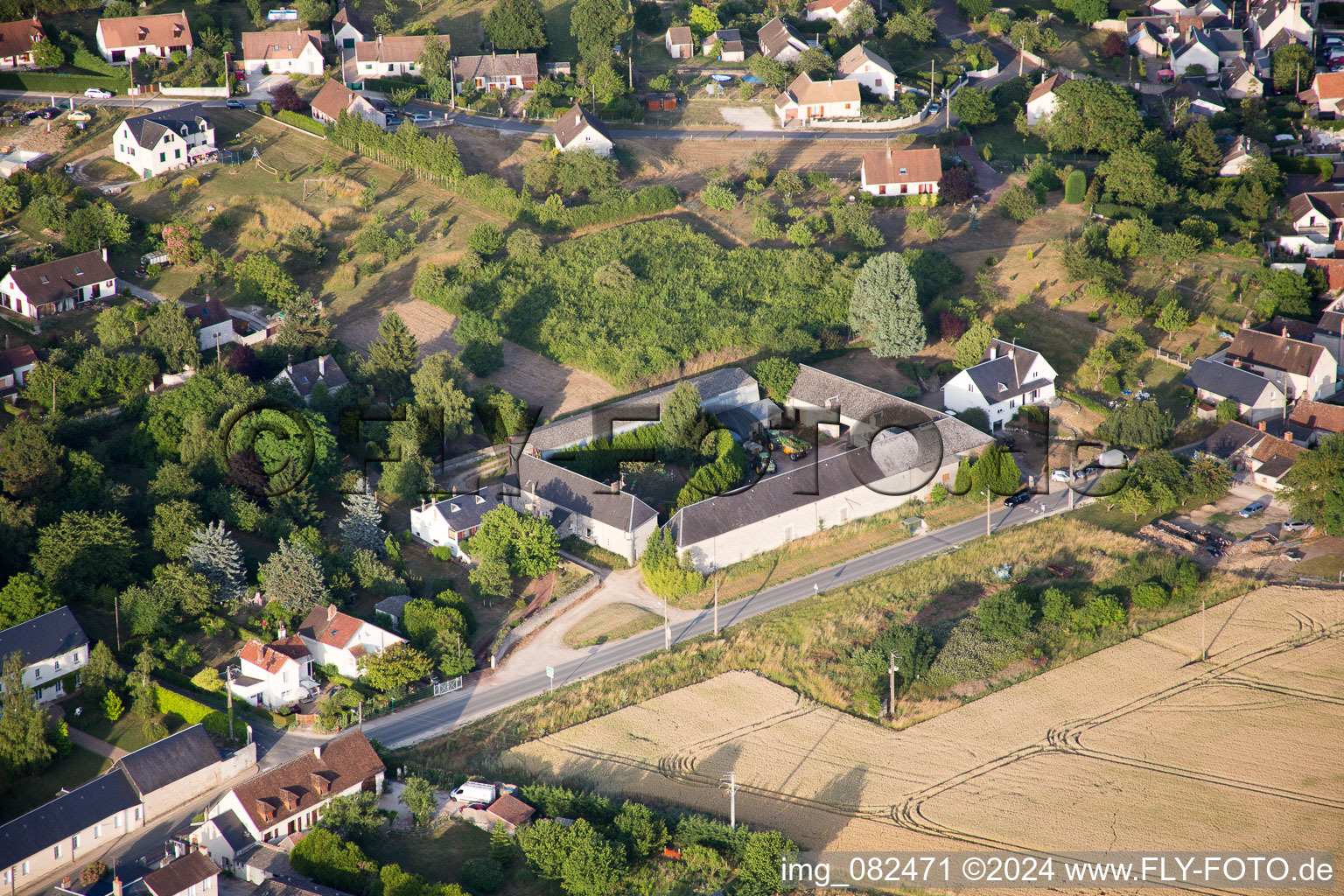 Aerial view of Candé-sur-Beuvron in the state Loir et Cher, France