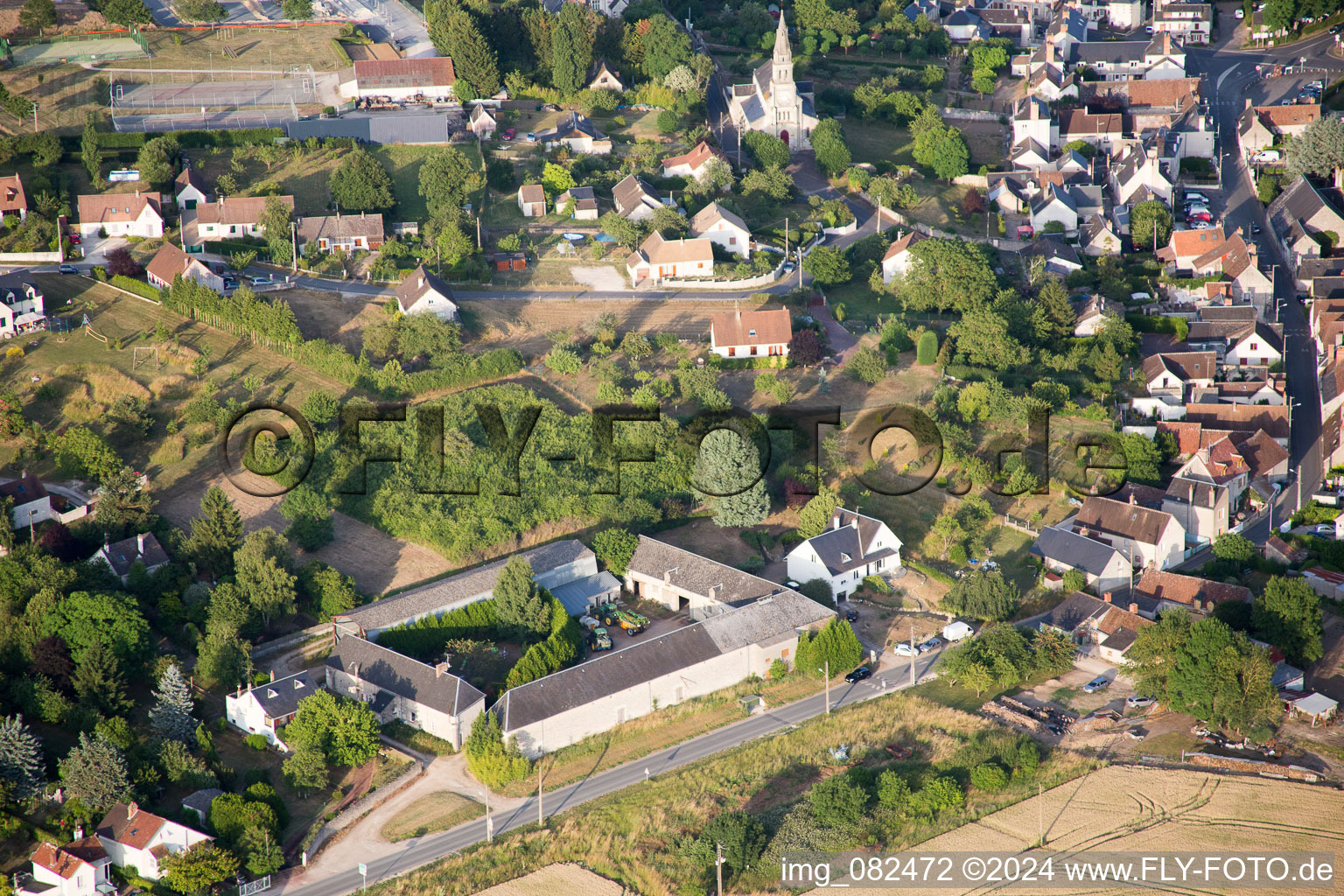 Aerial photograpy of Candé-sur-Beuvron in the state Loir et Cher, France