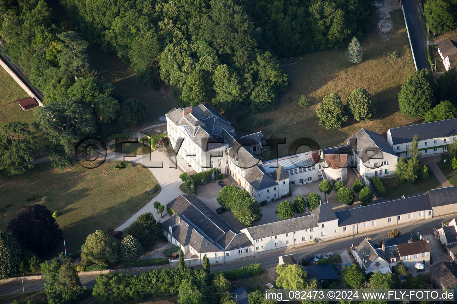 Oblique view of Candé-sur-Beuvron in the state Loir et Cher, France