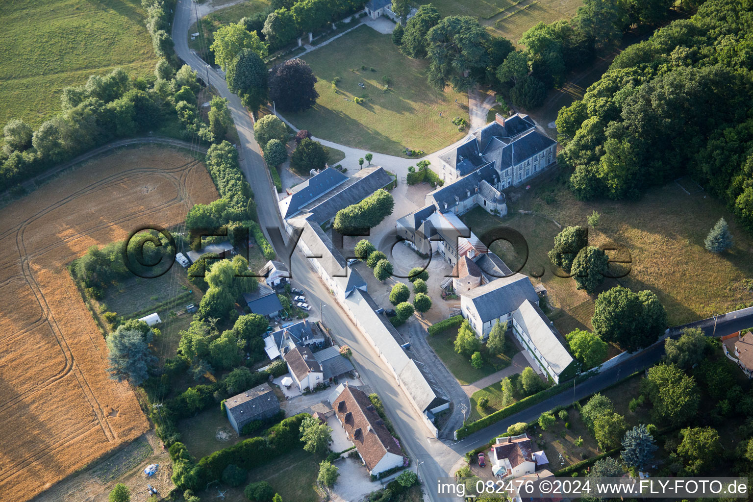 Candé-sur-Beuvron in the state Loir et Cher, France seen from above