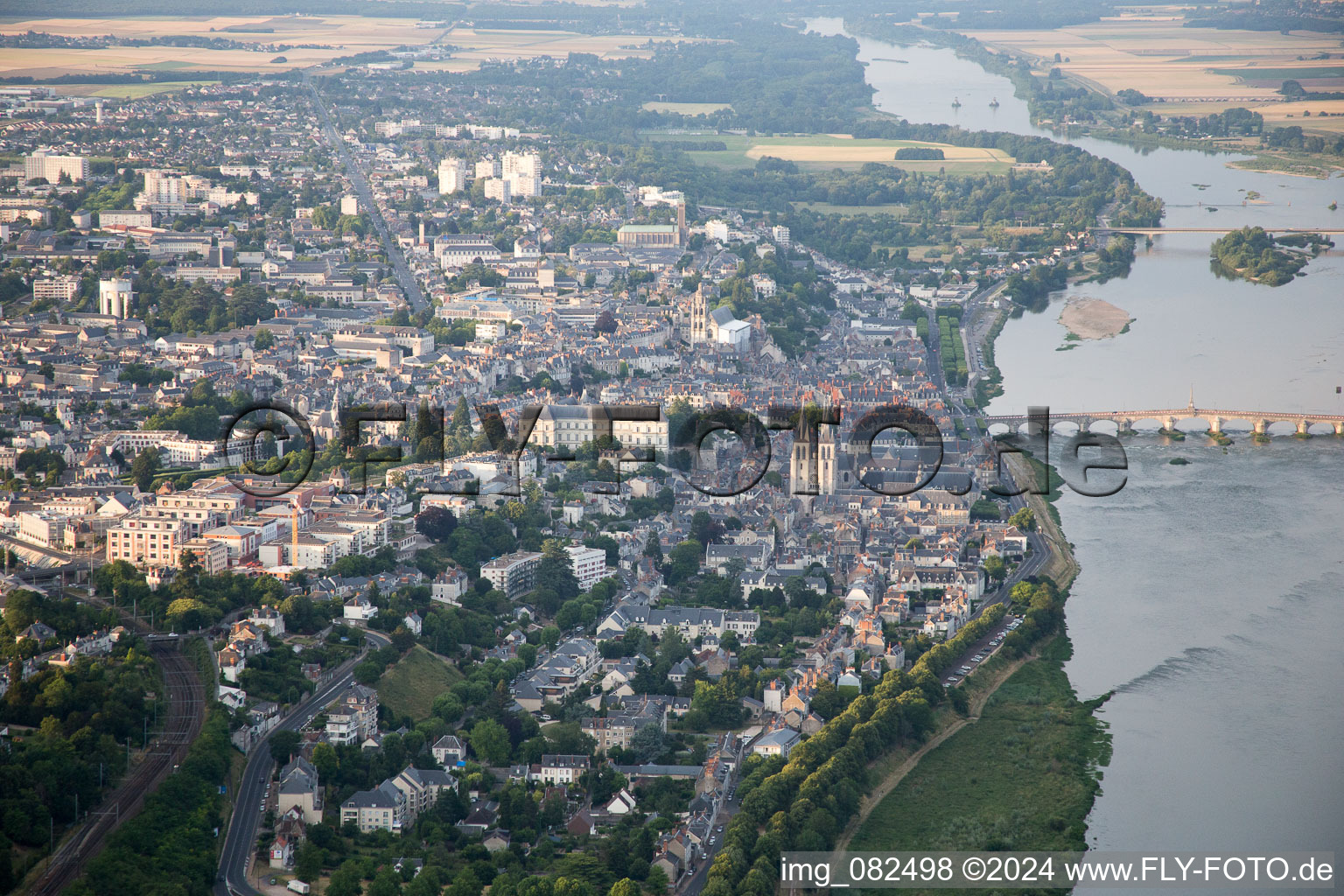 Bird's eye view of Blois in the state Loir et Cher, France