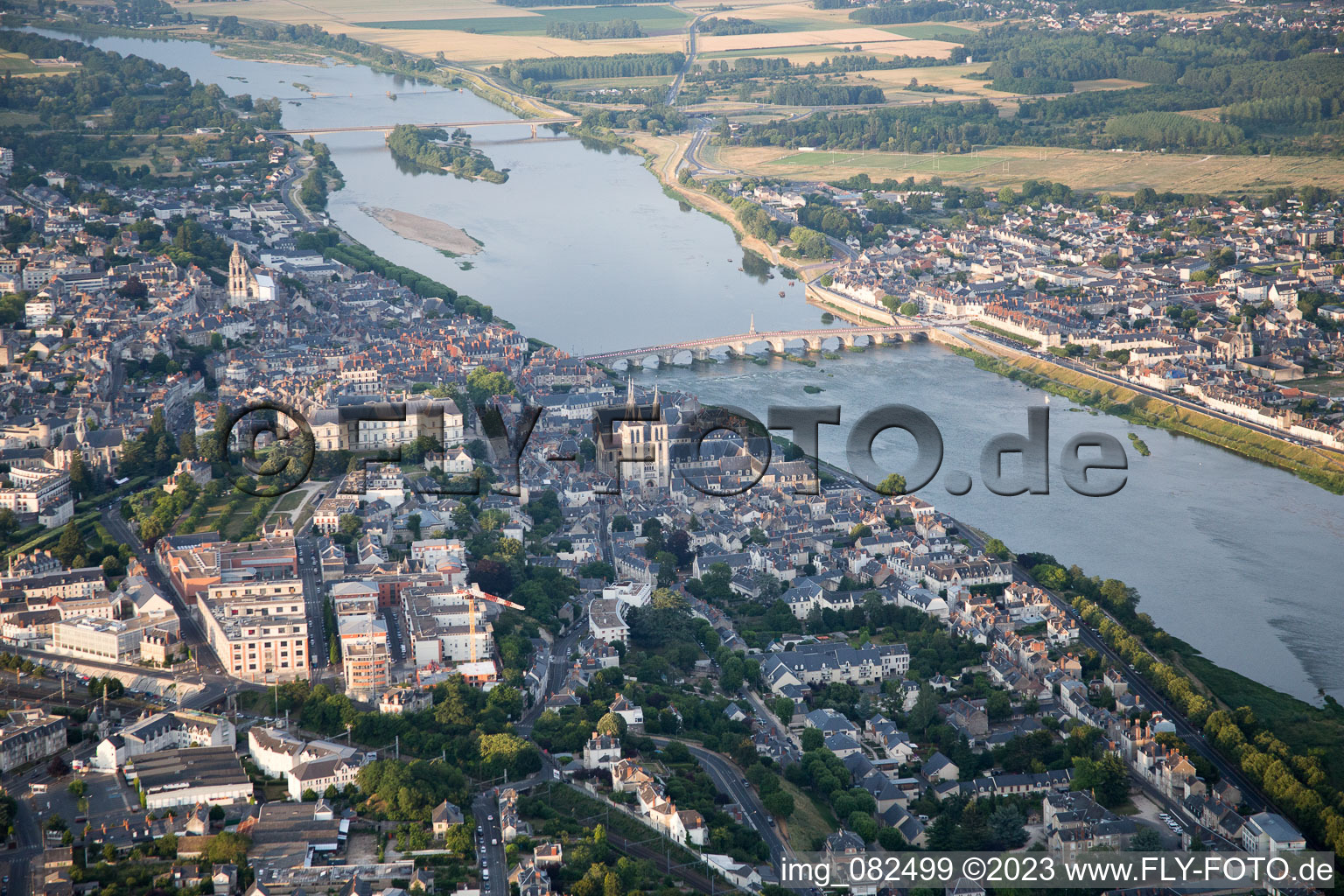 Blois in the state Loir et Cher, France viewn from the air