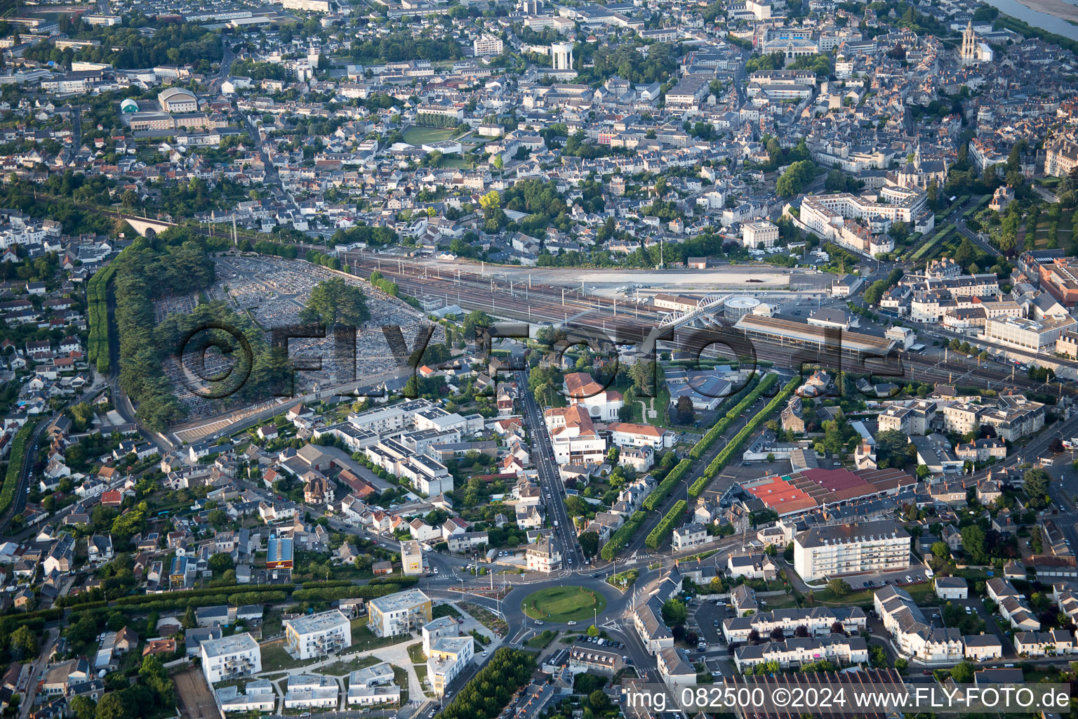 Drone recording of Blois in the state Loir et Cher, France