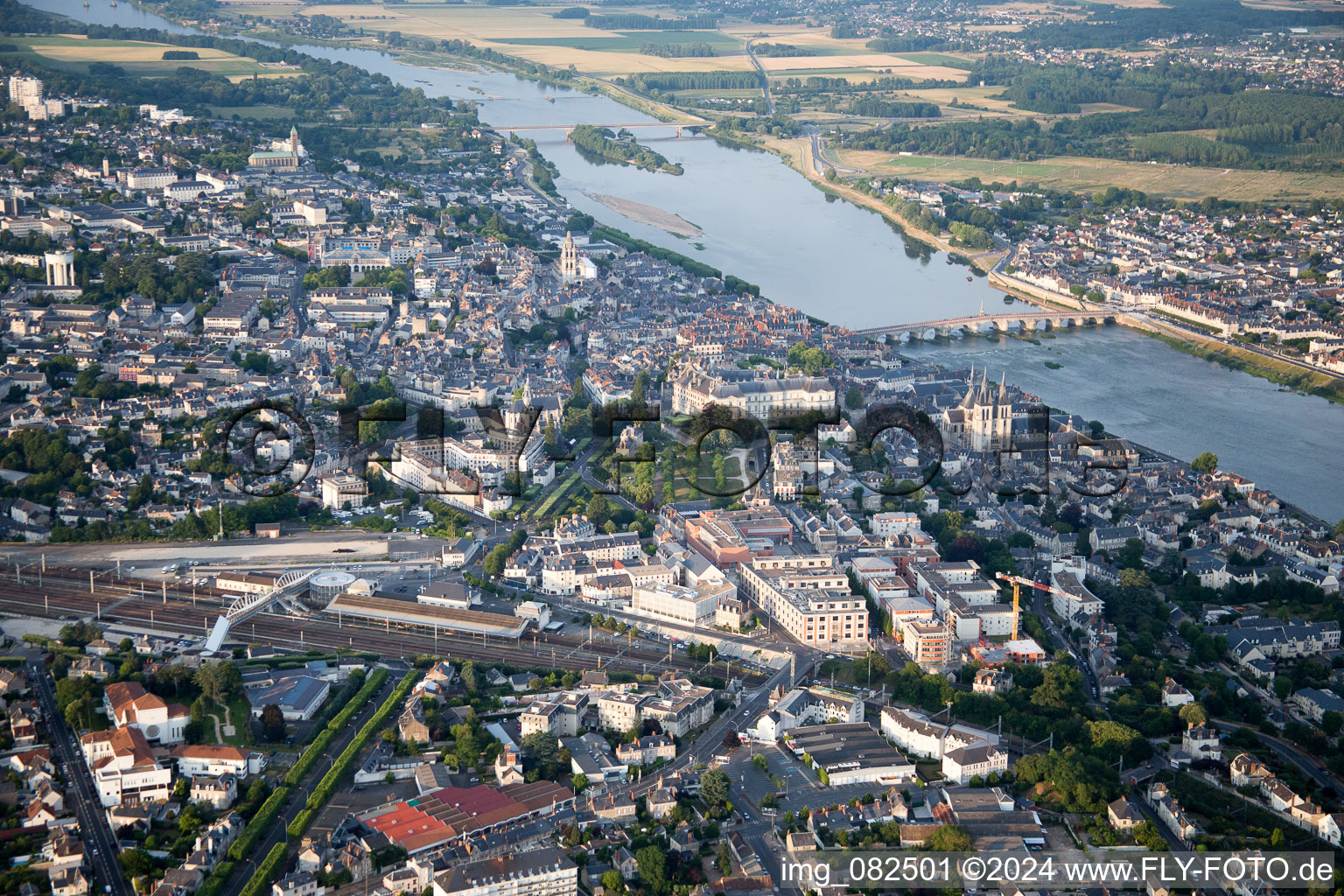 Drone image of Blois in the state Loir et Cher, France