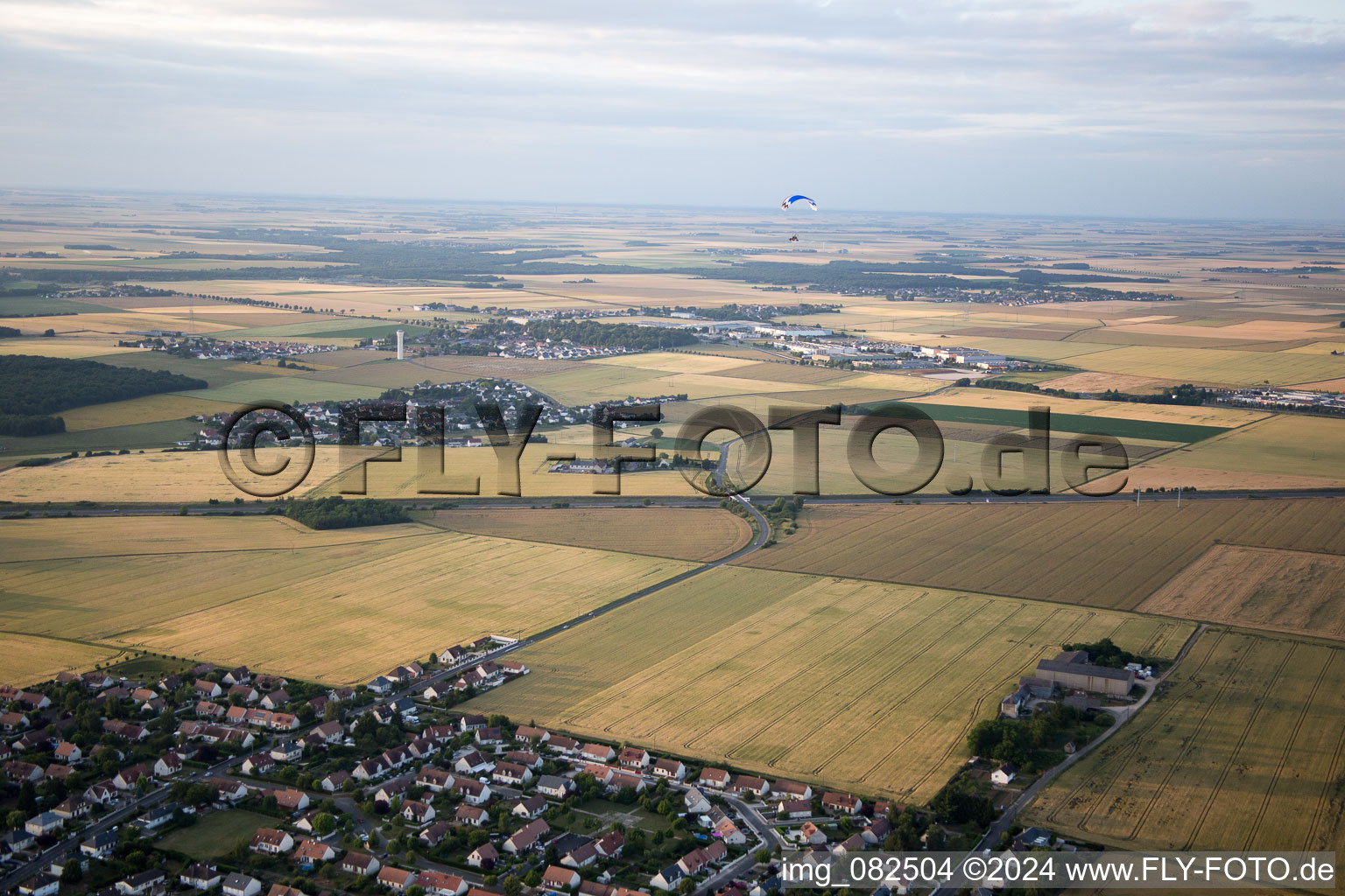 Aerial view of Saint-Sulpice-de-Pommeray in the state Loir et Cher, France