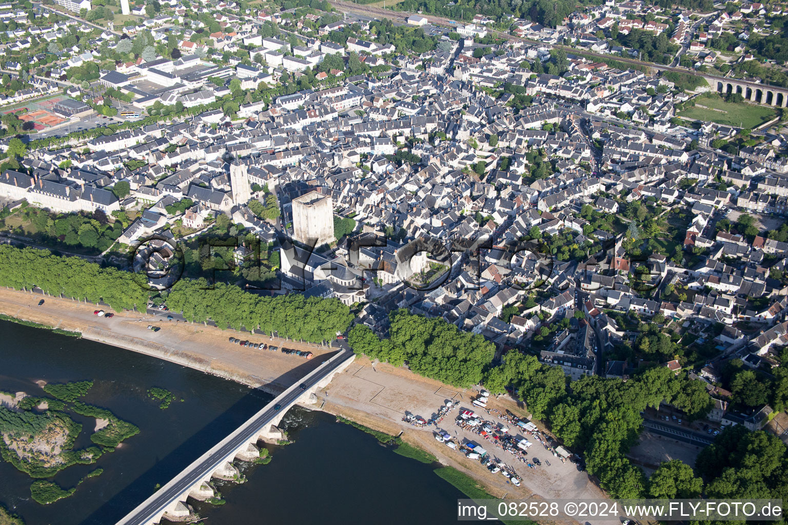 Aerial photograpy of Beaugency in the state Loiret, France