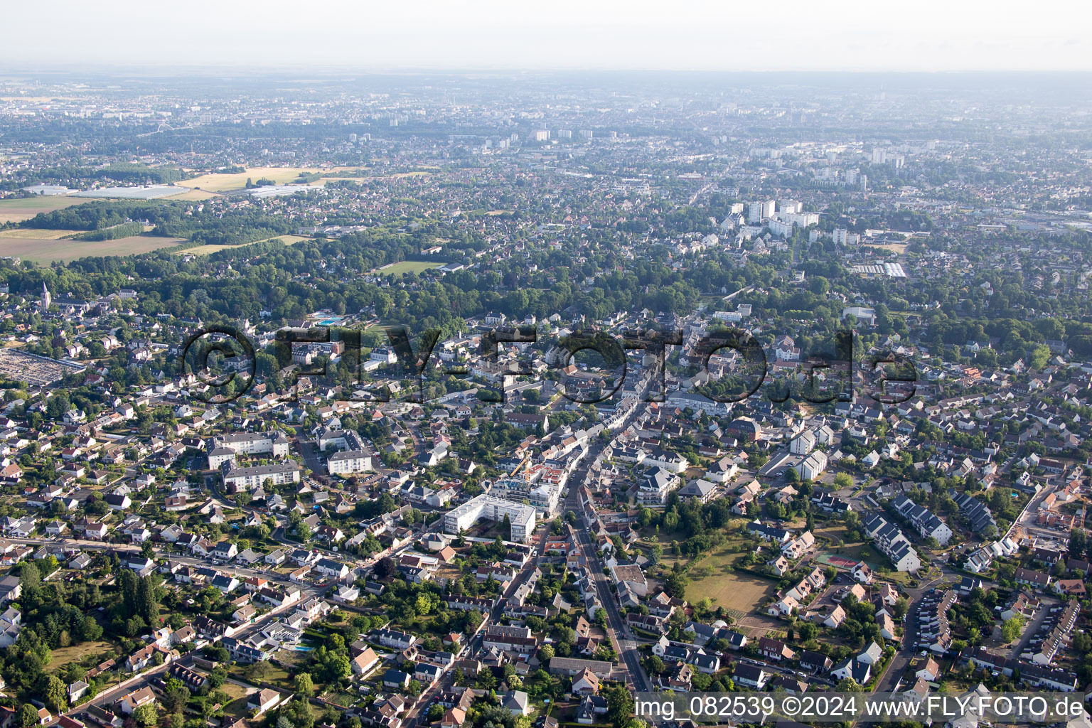 Aerial view of Olivet in the state Loiret, France