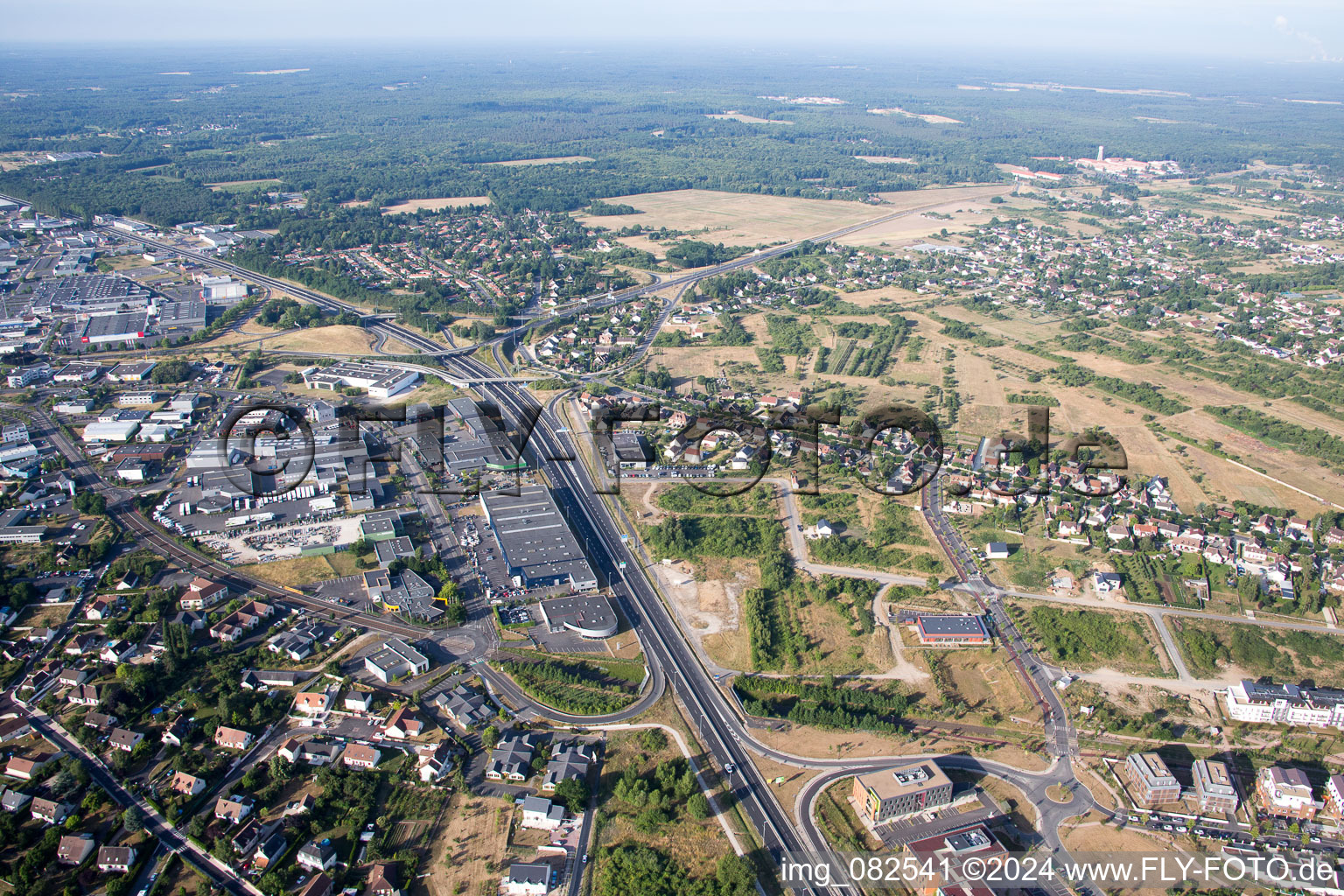 Aerial view of Orleans in Olivet in the state Loiret, France