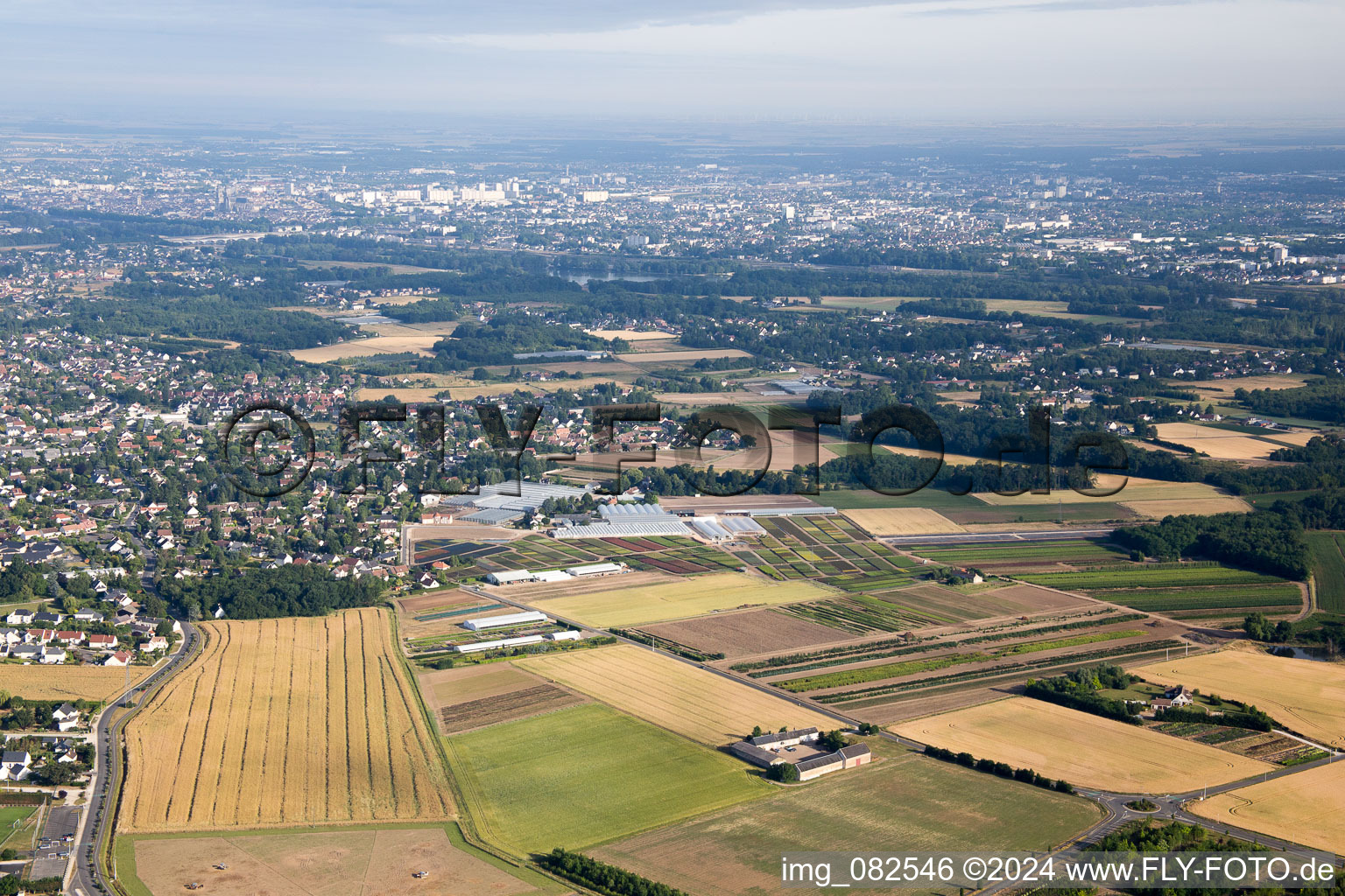 Aerial view of Saint-Denis-en-Val in the state Loiret, France