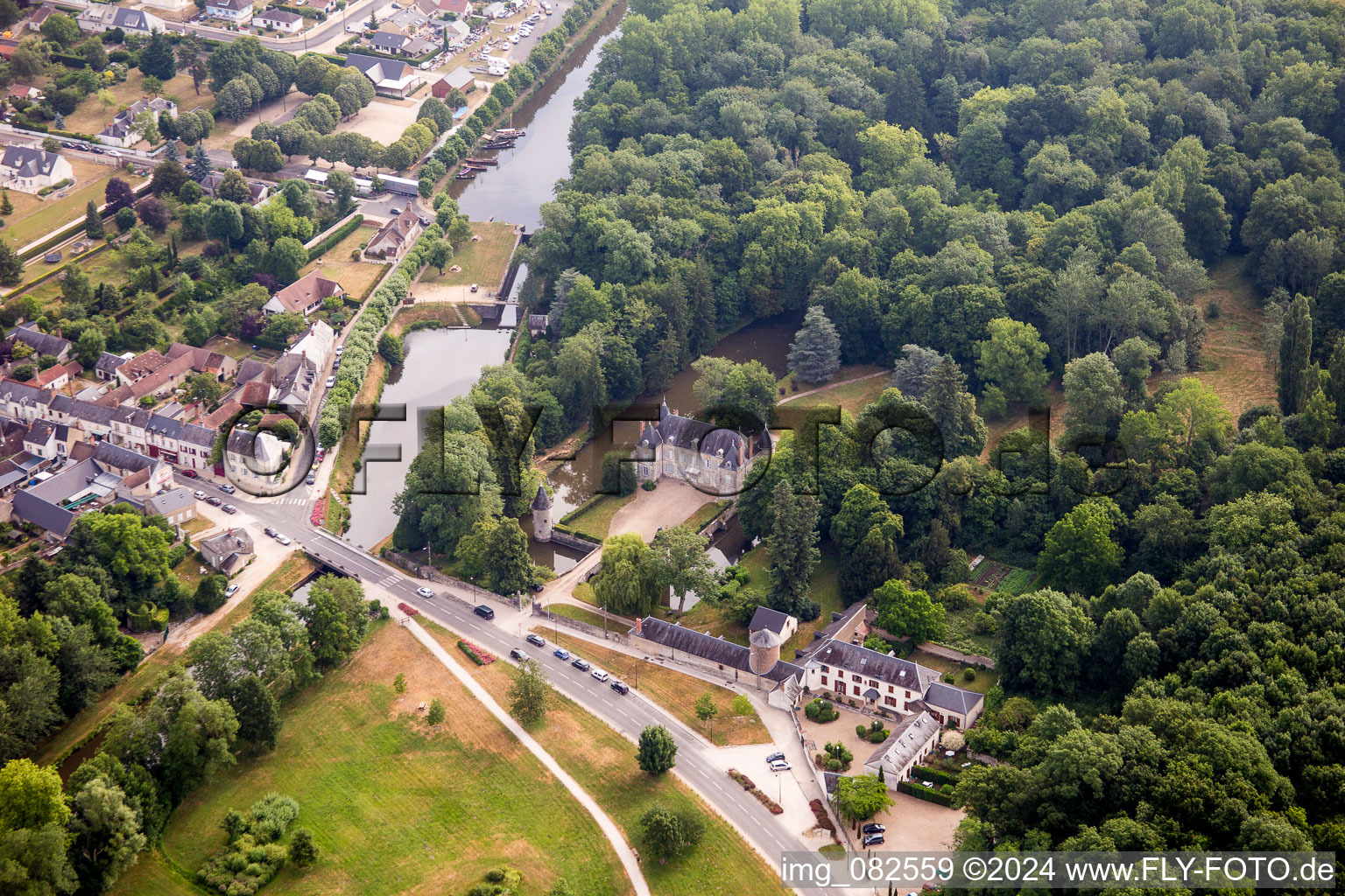 Building complex in the park of the castle in Vitry-aux-Loges in Centre-Val de Loire, France