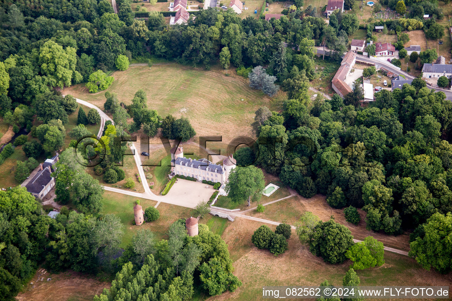 Building complex in the park of the castle in Vitry-aux-Loges in Centre-Val de Loire, France