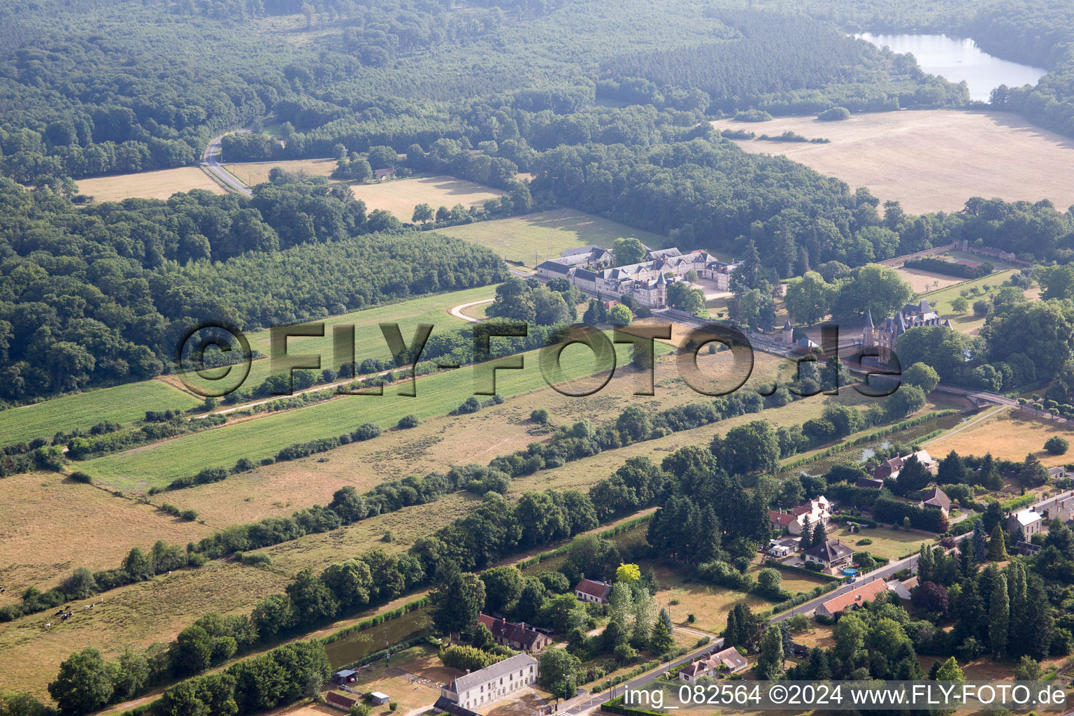 Aerial view of Combreux in the state Loiret, France