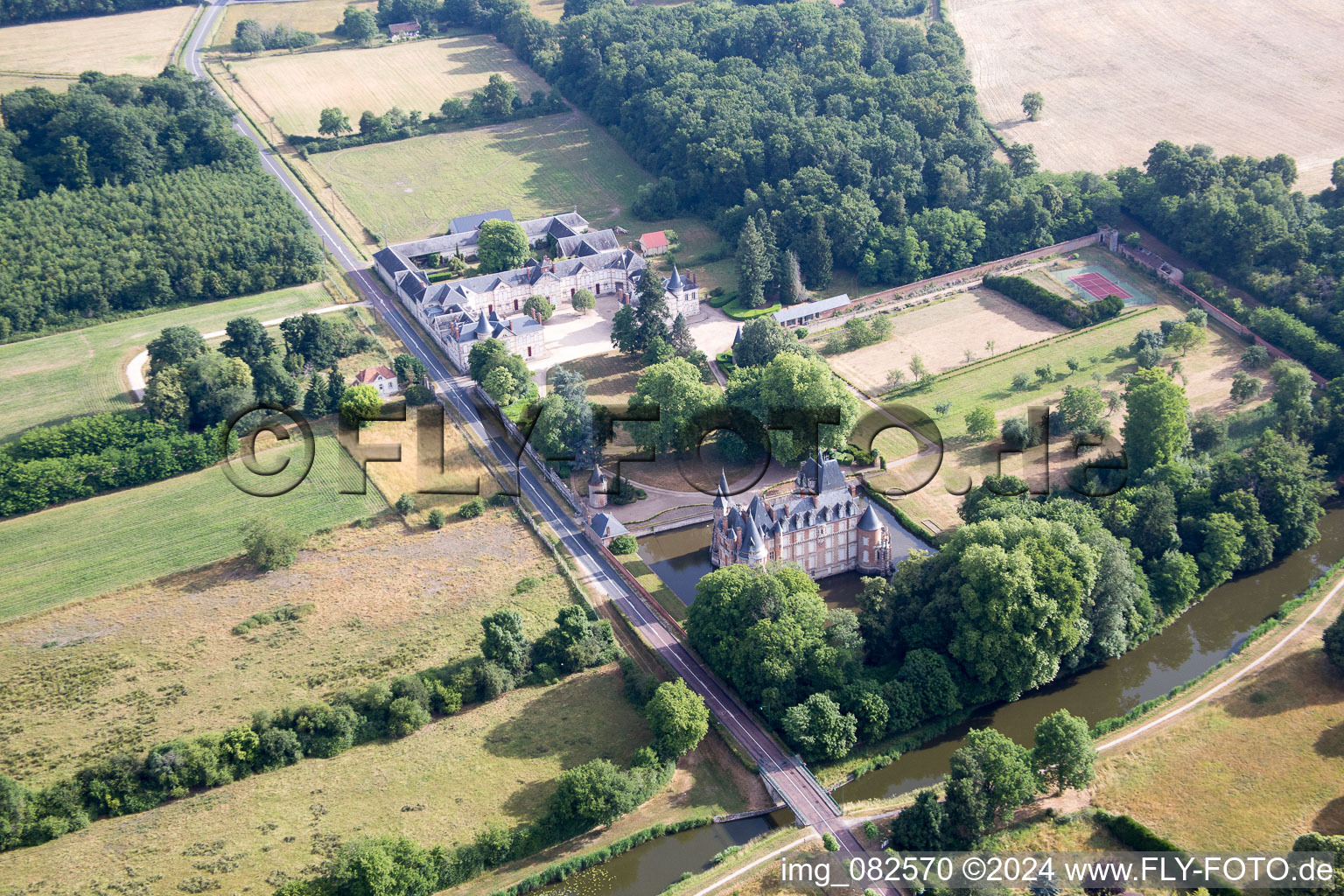 Combreux in the state Loiret, France seen from above