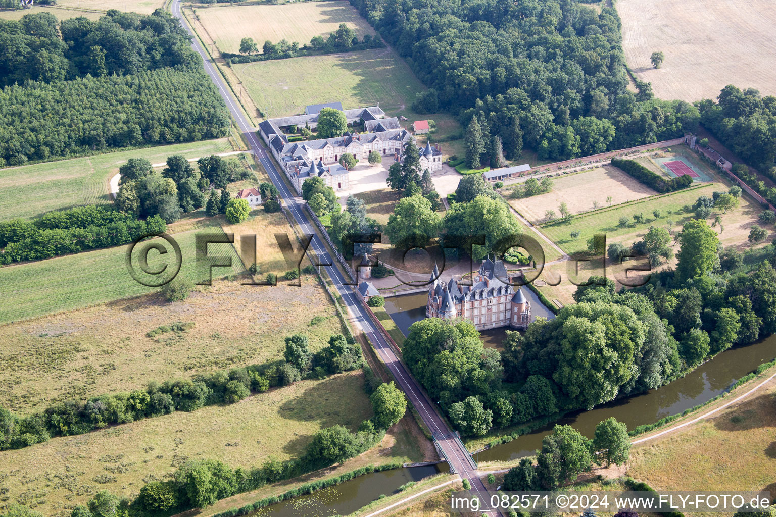 Combreux in the state Loiret, France from the plane