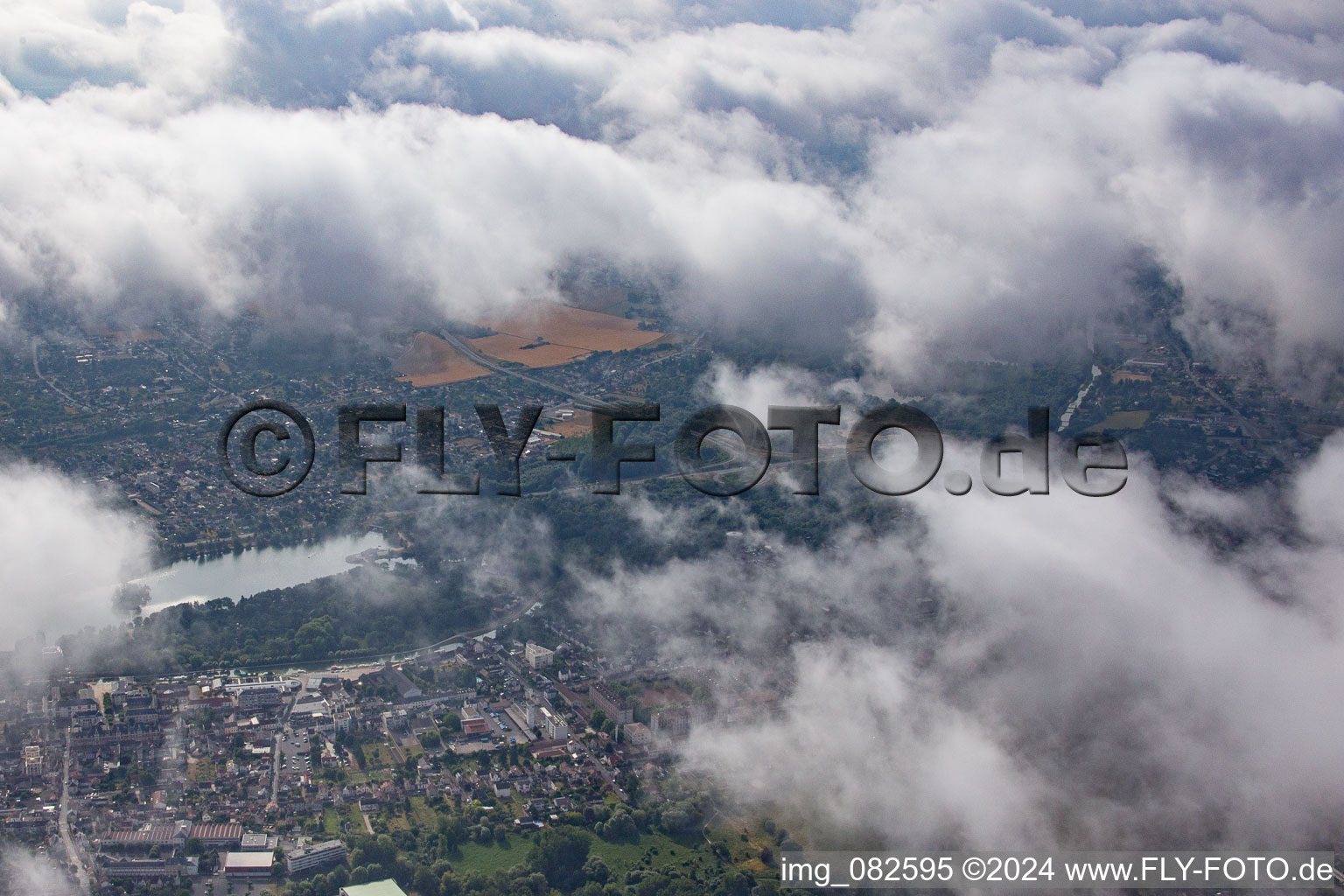 Aerial view of Villemandeur in the state Loiret, France