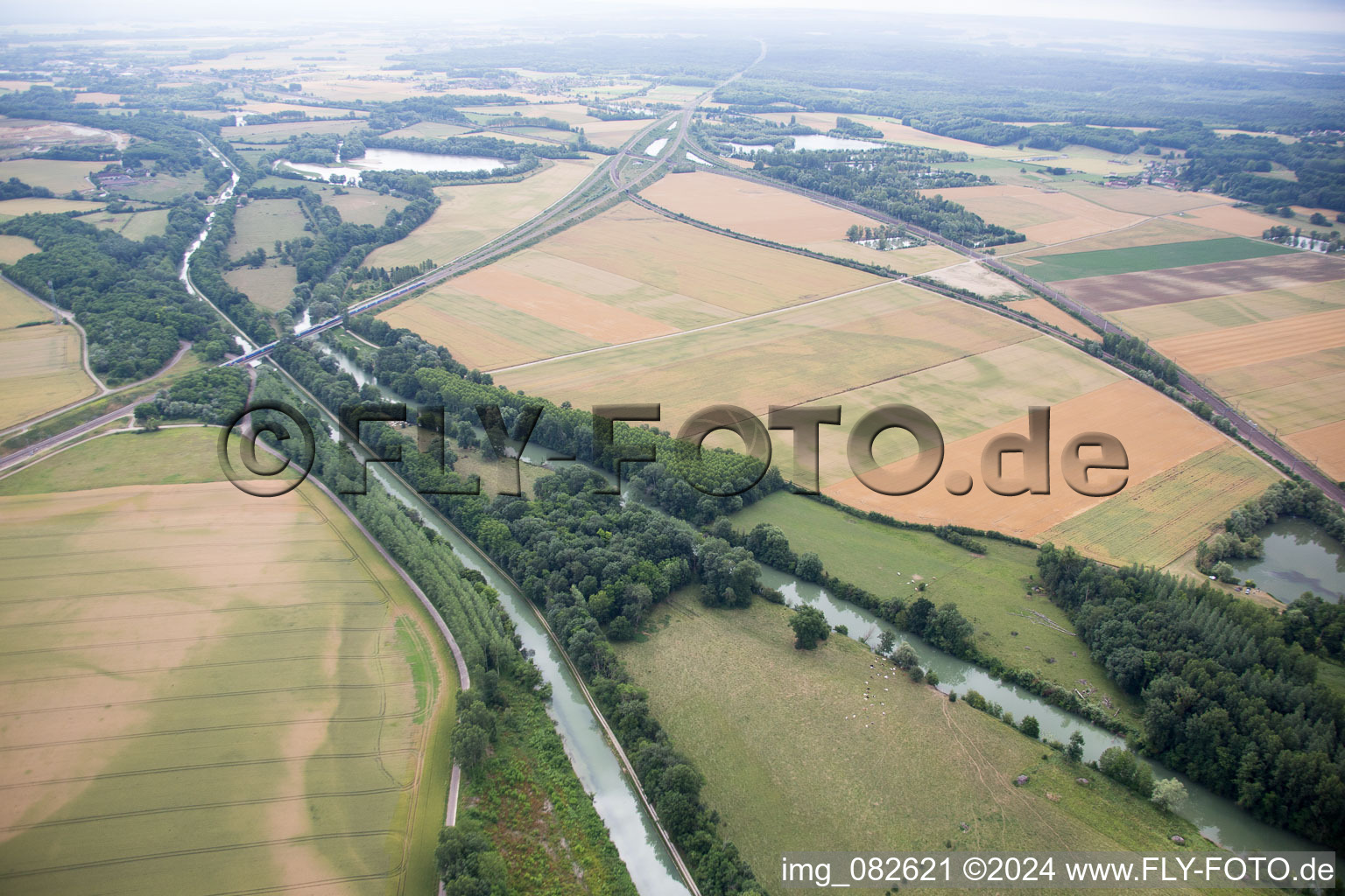 Aerial view of Amancon in Saint-Florentin in the state Yonne, France