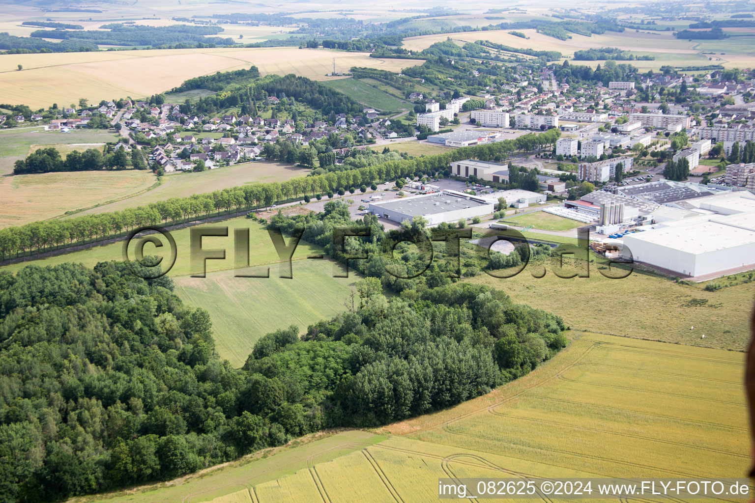 Aerial view of Saint-Florentin in the state Yonne, France