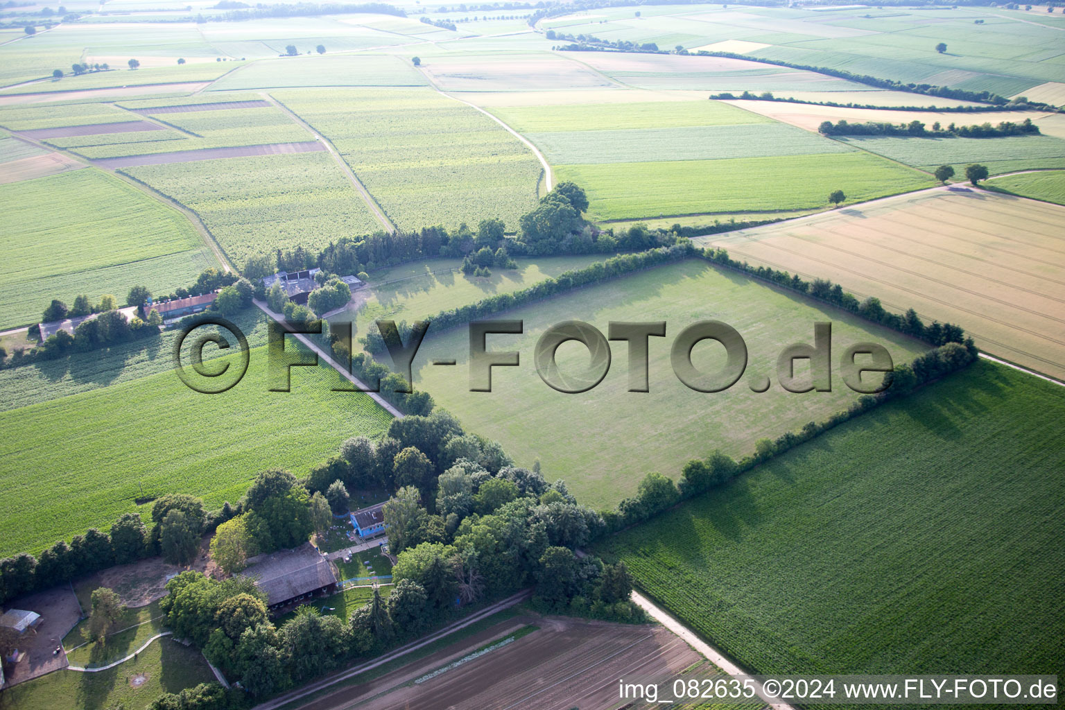 Aerial photograpy of Minfeld in the state Rhineland-Palatinate, Germany