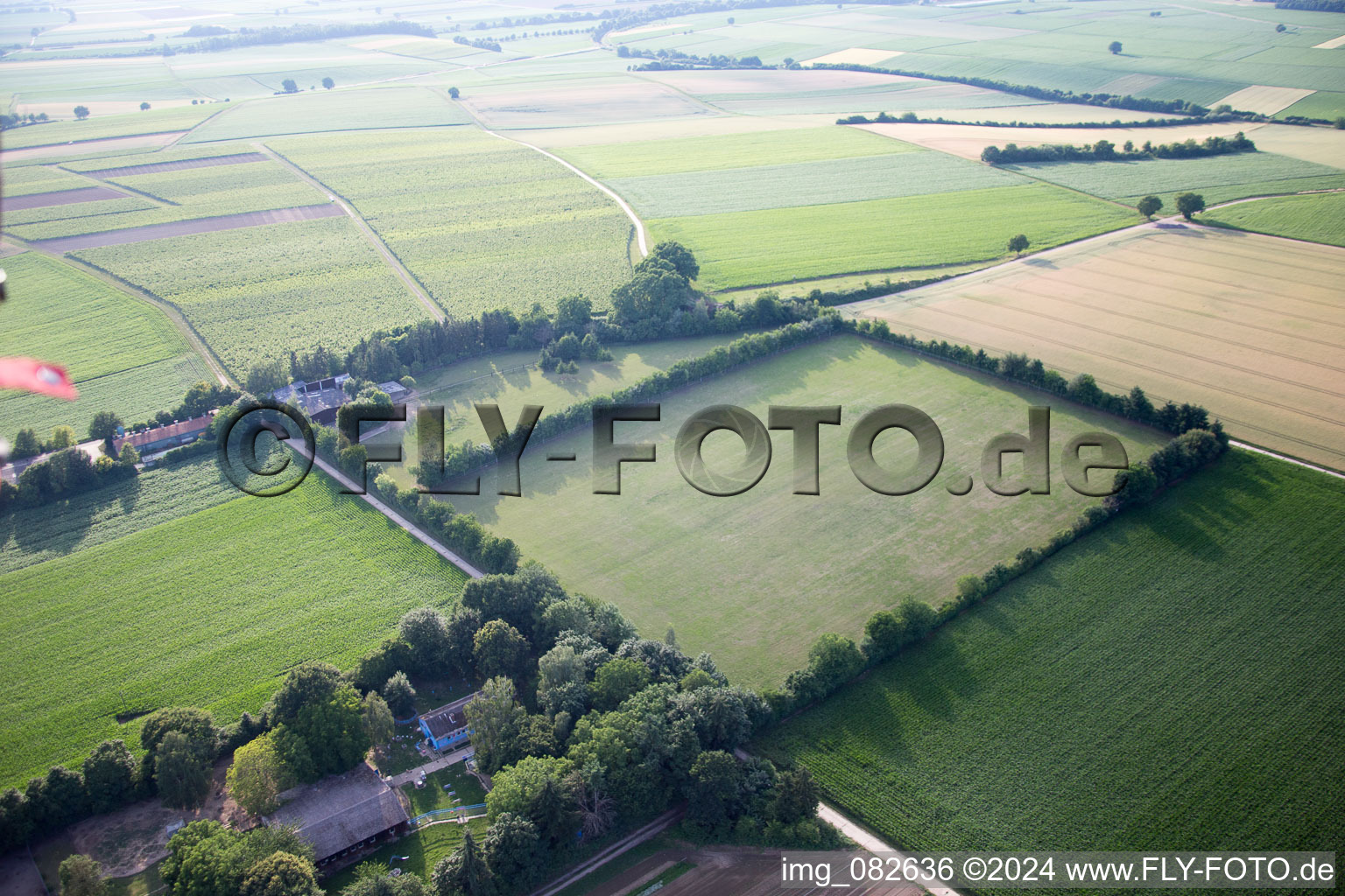 Oblique view of Minfeld in the state Rhineland-Palatinate, Germany